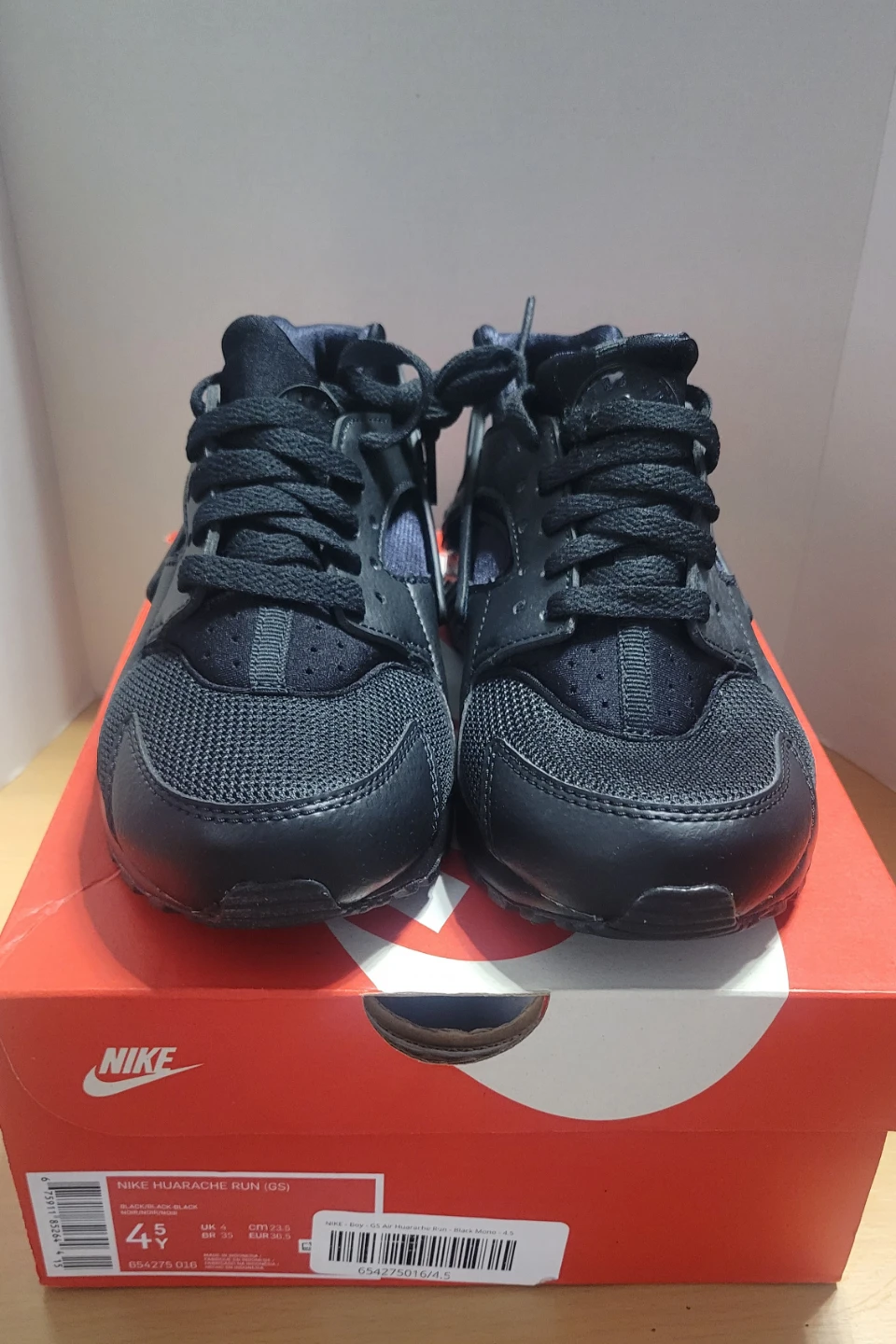 Nike Huarache Run (GS) Black Shoes Size 4.5Y - photo 2