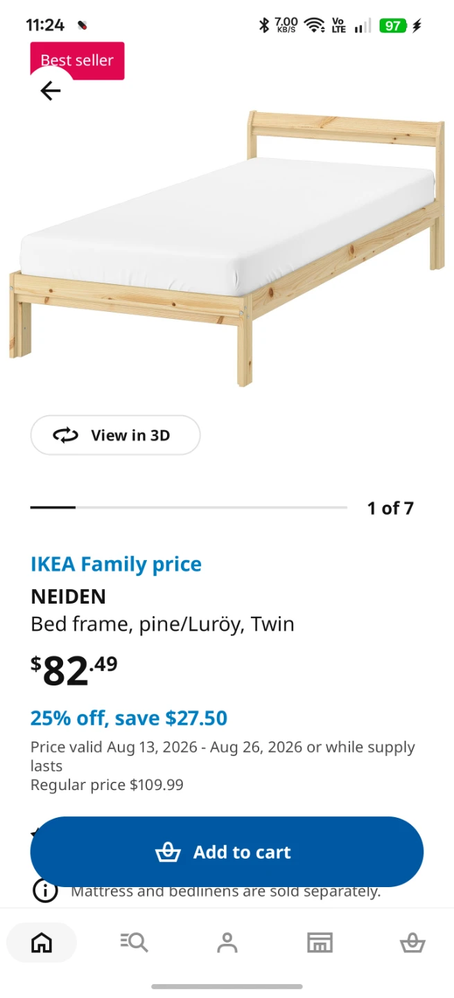 IKEA NEIDEN Twin Bed Frame - photo 3