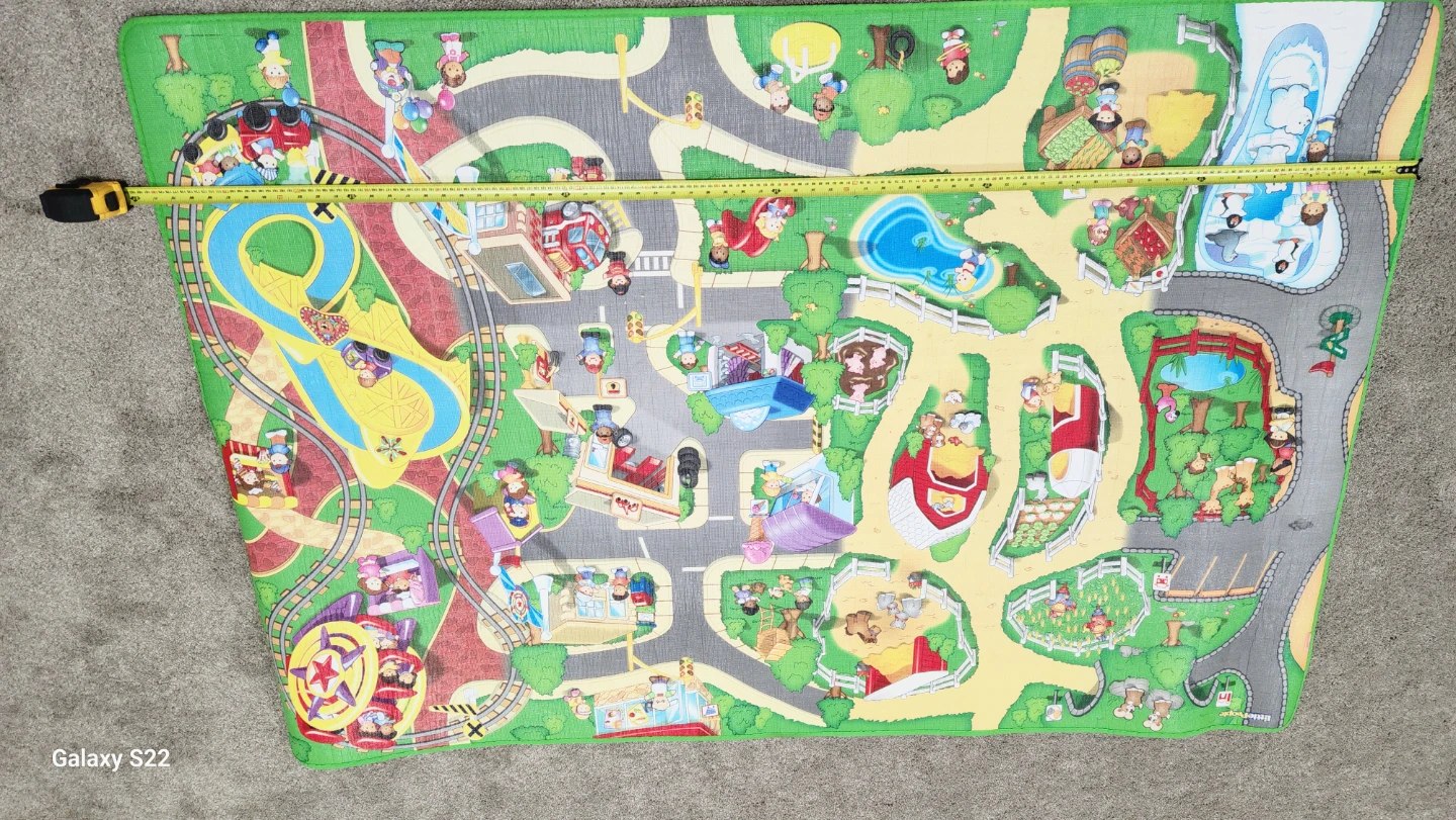 Kids Play Mat with Town and Train Theme