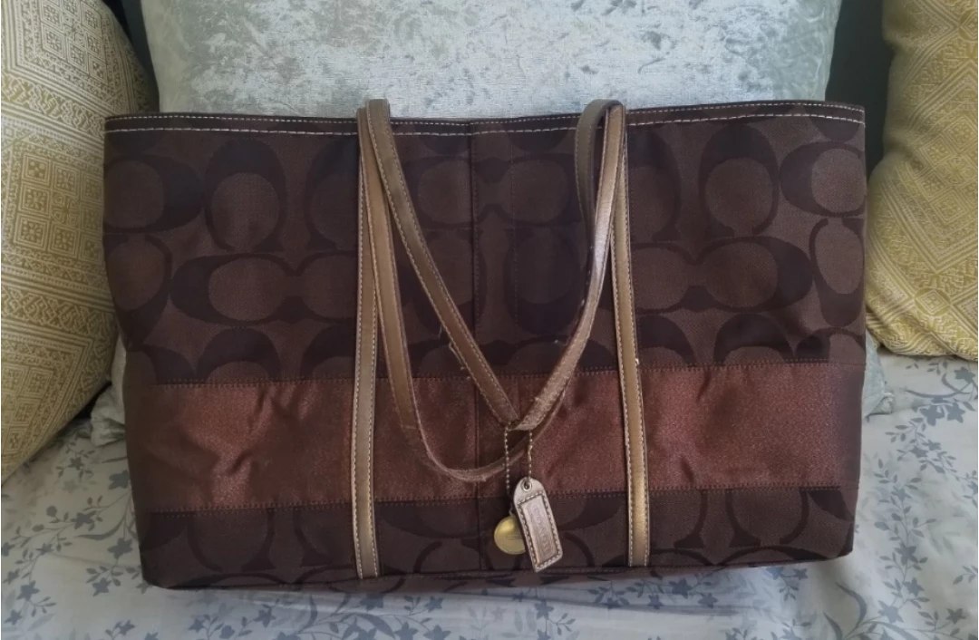 Vintage Coach Monogram Tote - Brown/Copper - photo 2