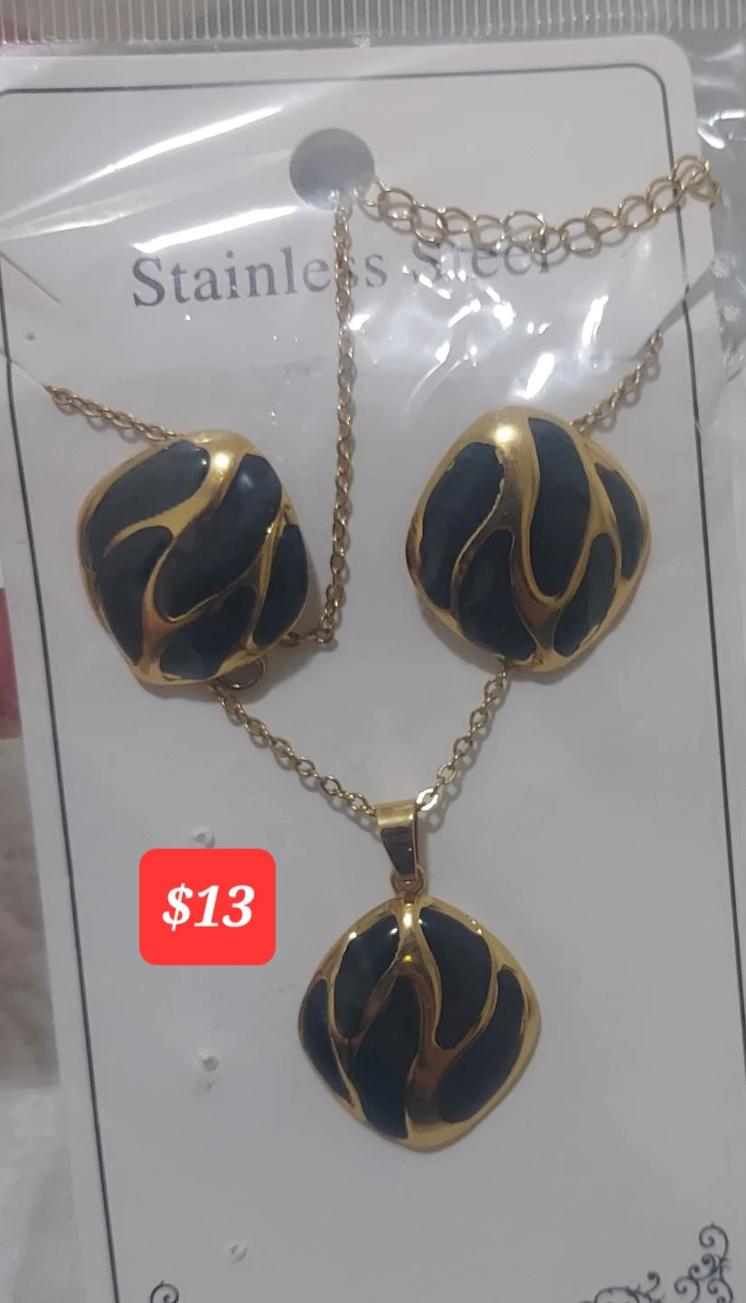 Stainless Steel Necklace and Earring Set - photo 3