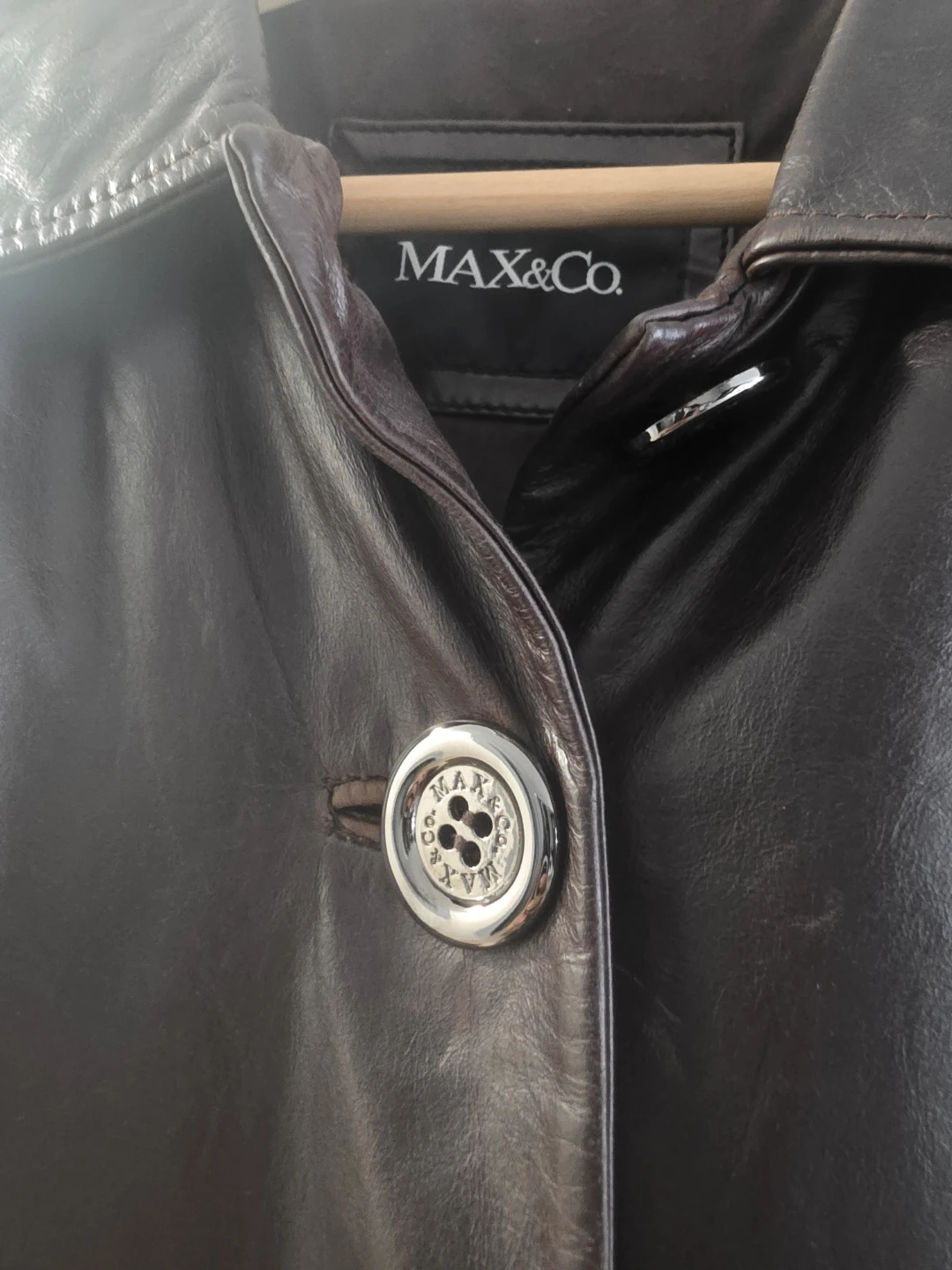 MAX&Co. Dark Brown Leather Jacket