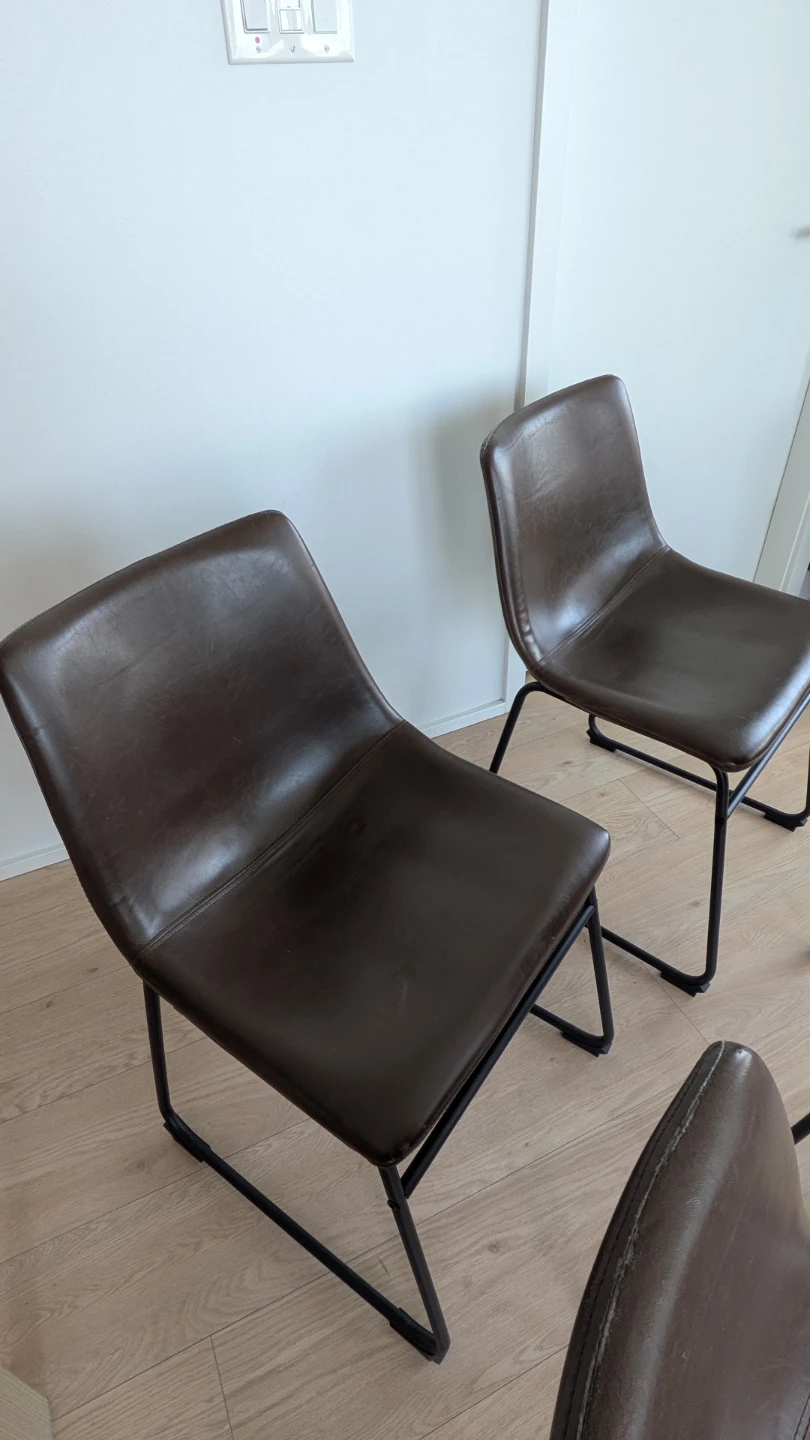 Brown Faux Leather Dining Chairs (Set of 4) - photo 2