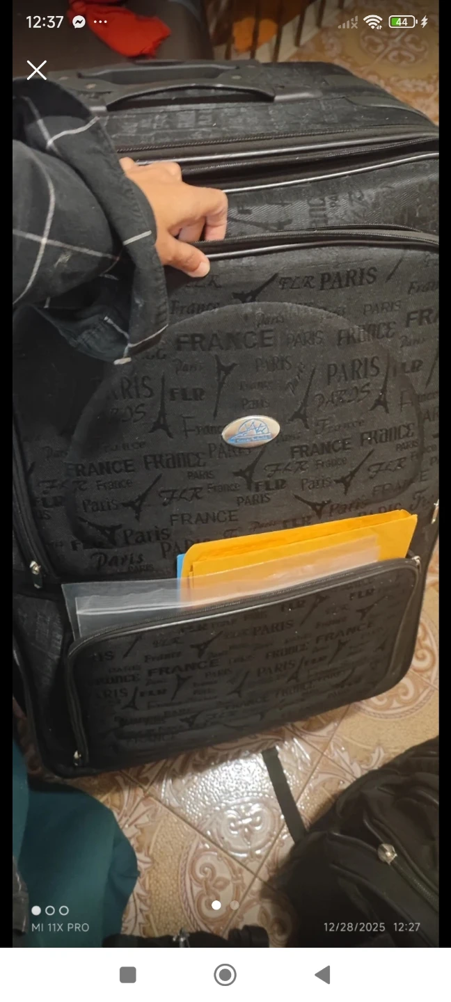 Black Rolling Suitcase - France Paris Design