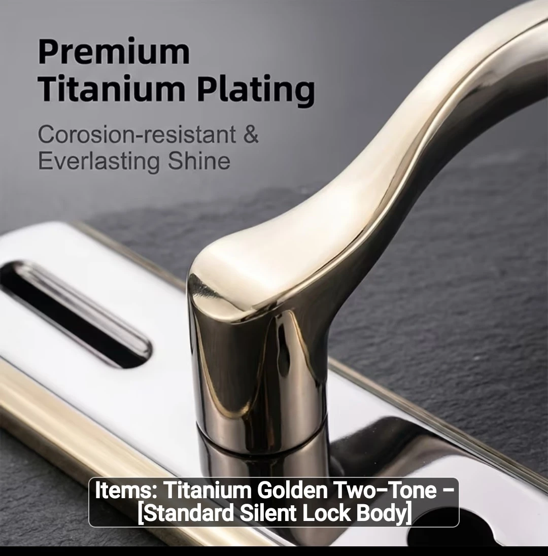Door Lever Handle with Lock - Titanium Golden Two-Tone - photo 5