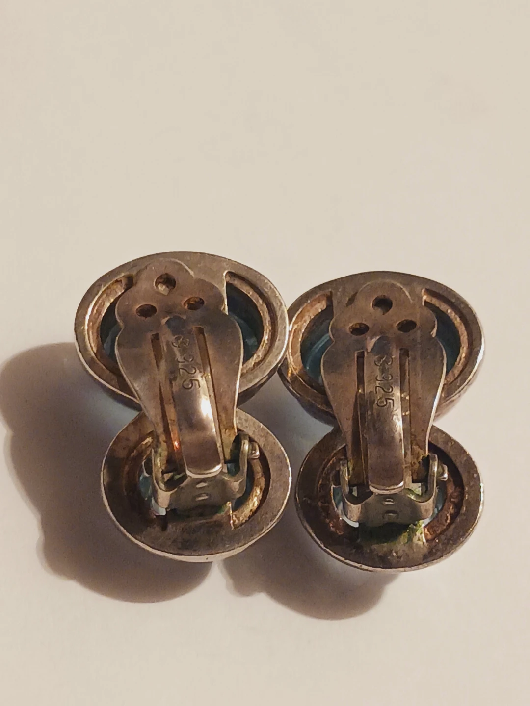 Sterling Silver 925 Danish Designer Genuine Stone Earrings - photo 3