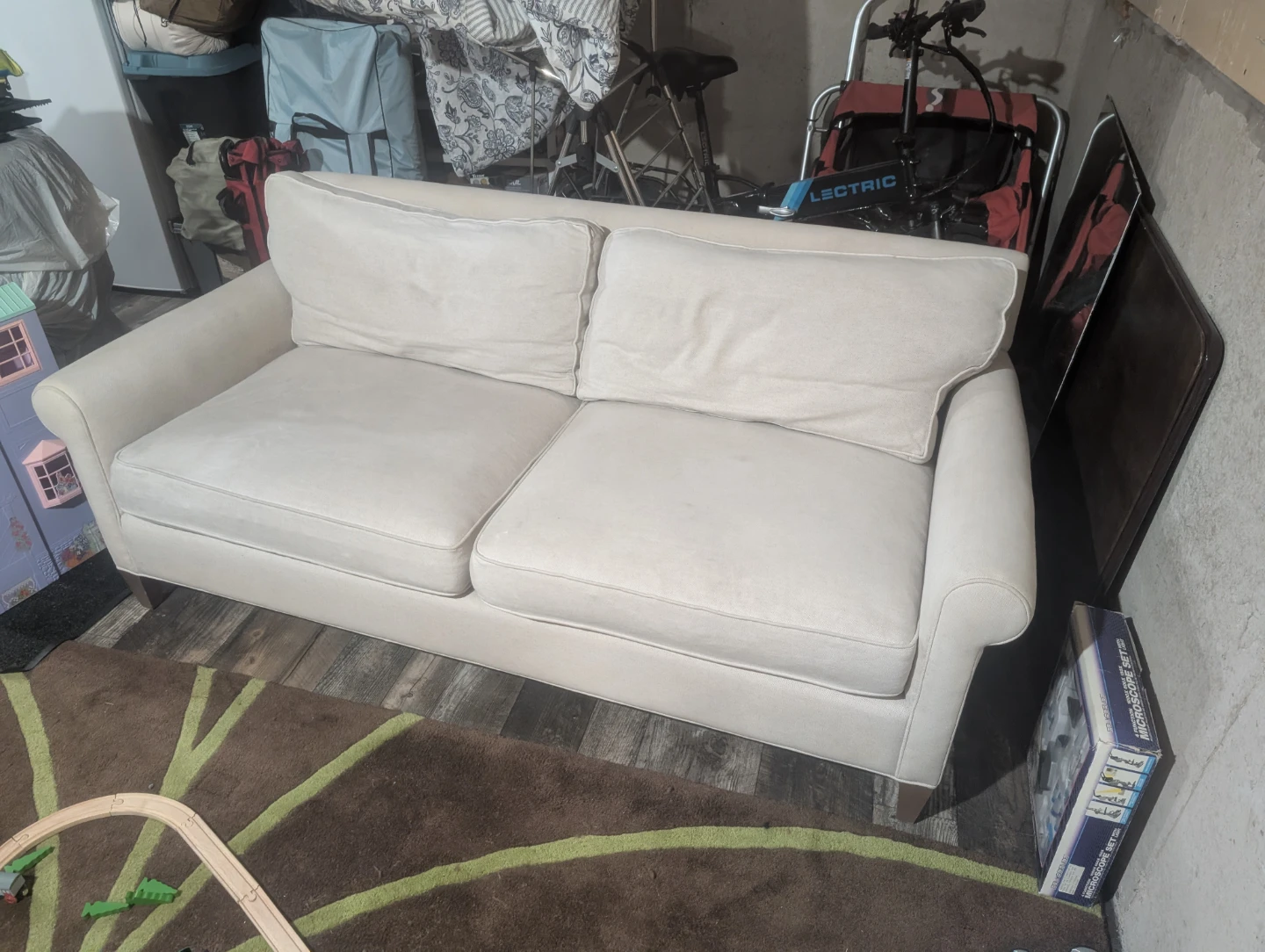 Crate & Barrel Cream Loveseat Sofa - photo 2