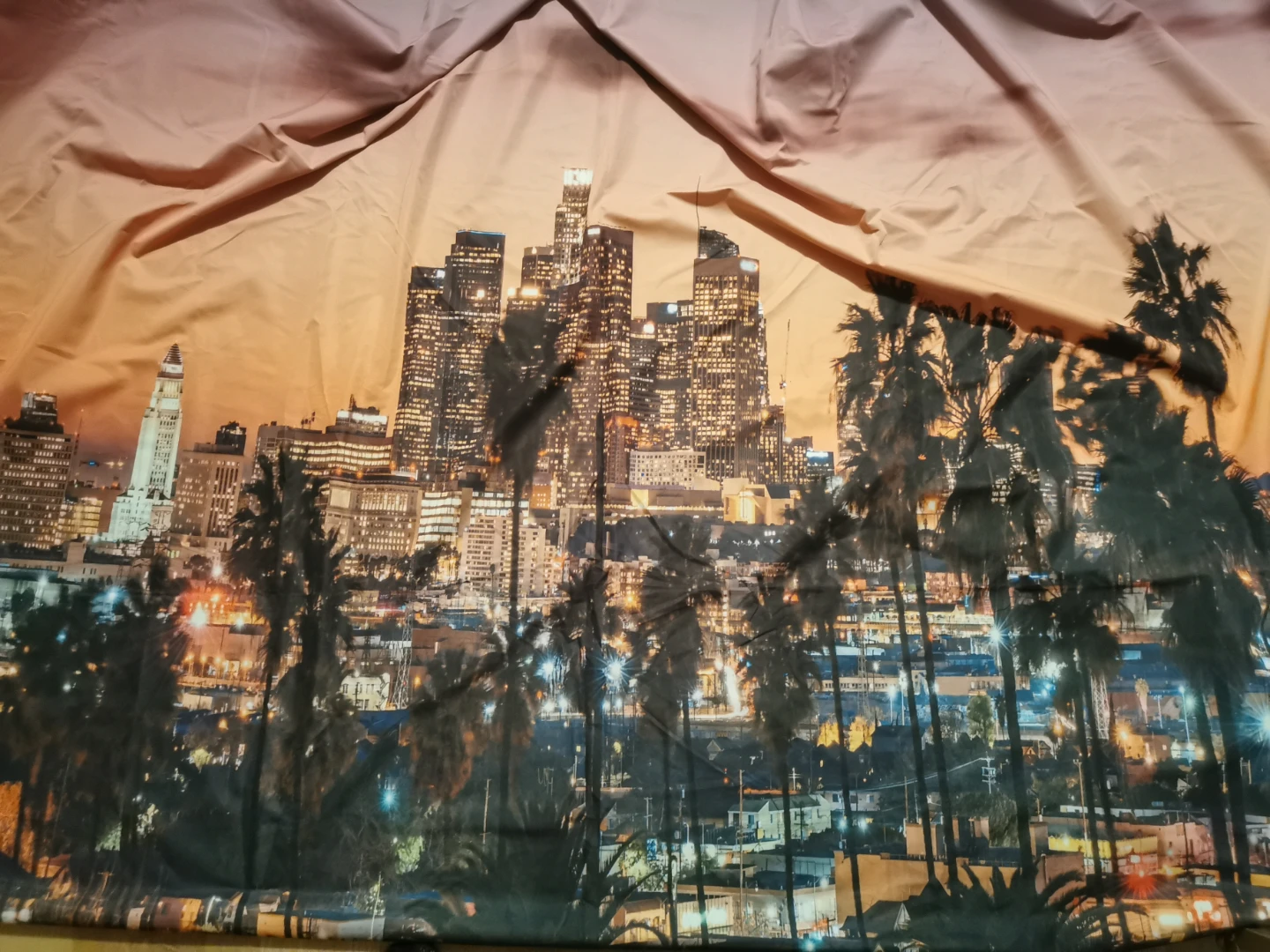 New Large Backdrop - Los Angeles City Skyline Sunset