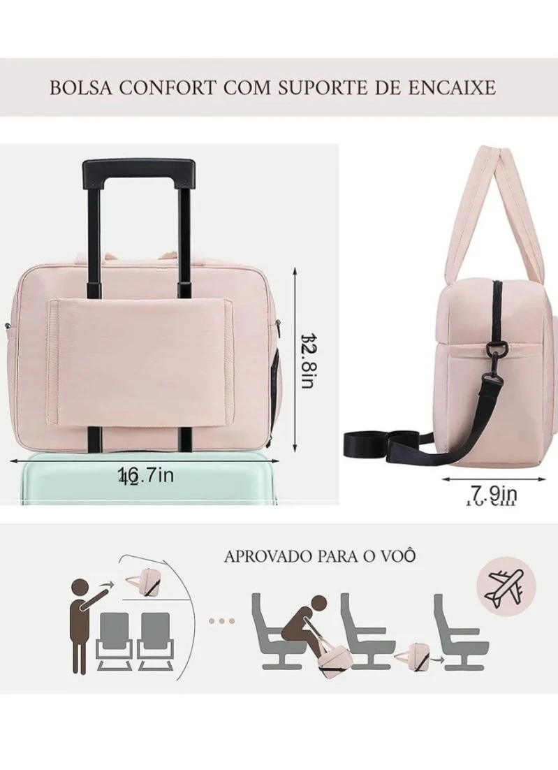 Pink Travel Duffle Bag with Shoe Compartment - photo 4