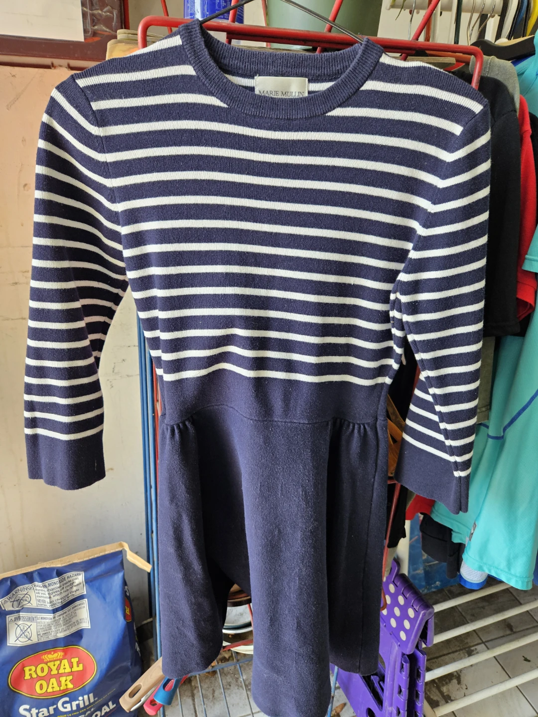 Marie Meillet Striped Dress - Navy/White