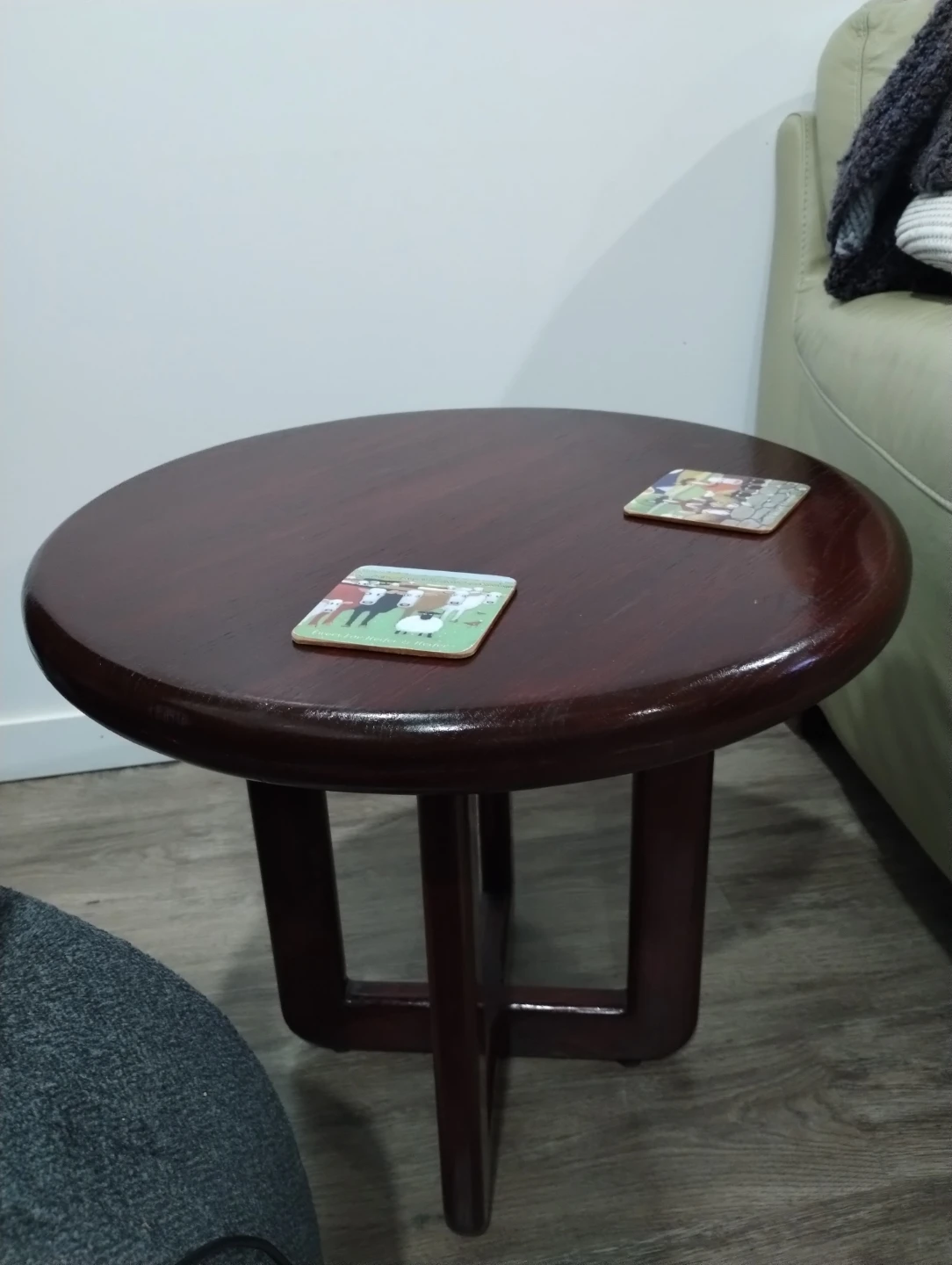 Round Wooden Side Table