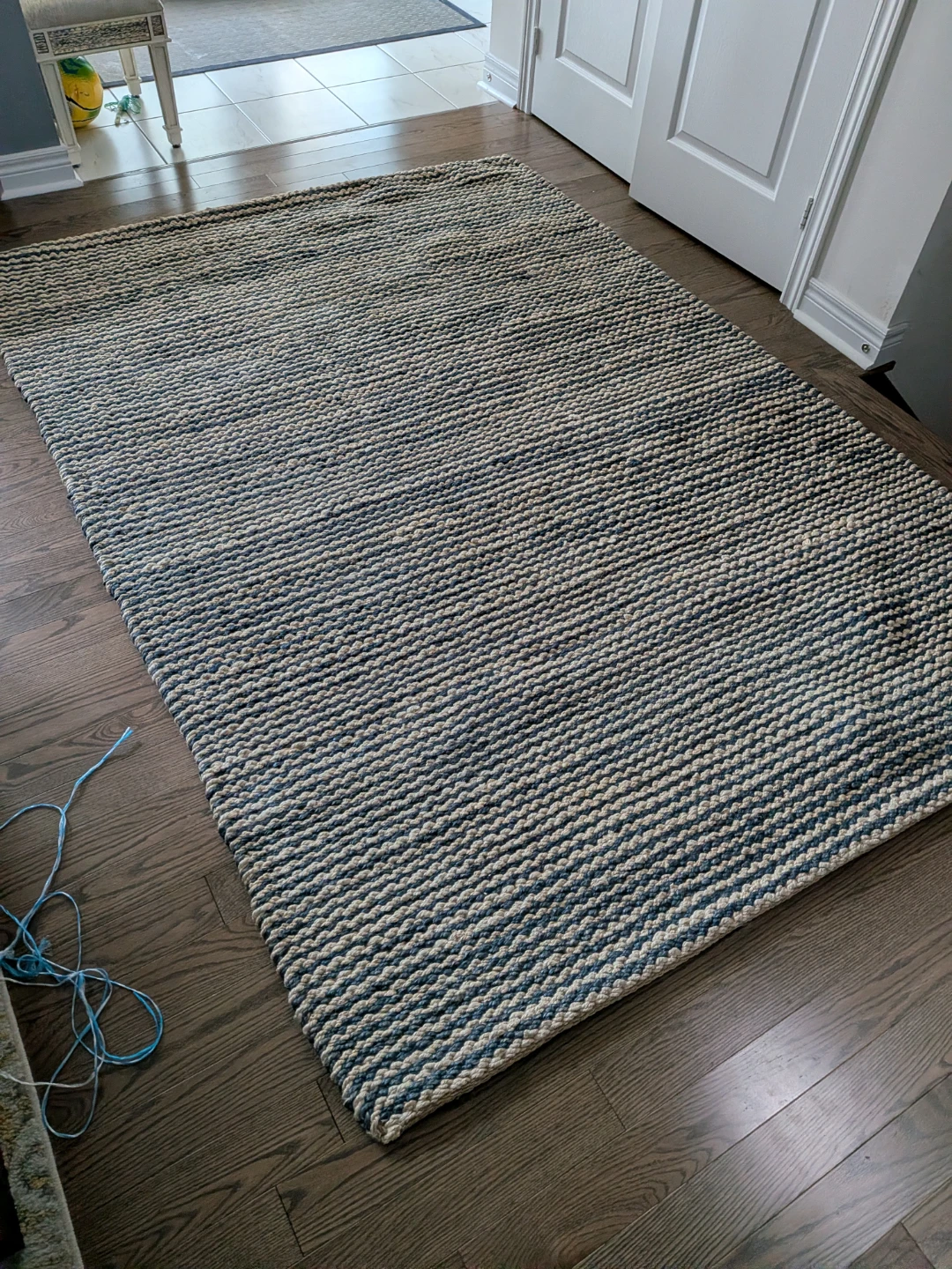 Blue and Tan Striped Area Rug (89" x 63") - photo 3