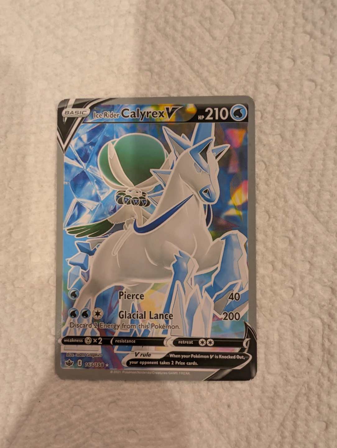 Pokemon Ice Rider Calyrex V Card ( Full Art ) - photo 4