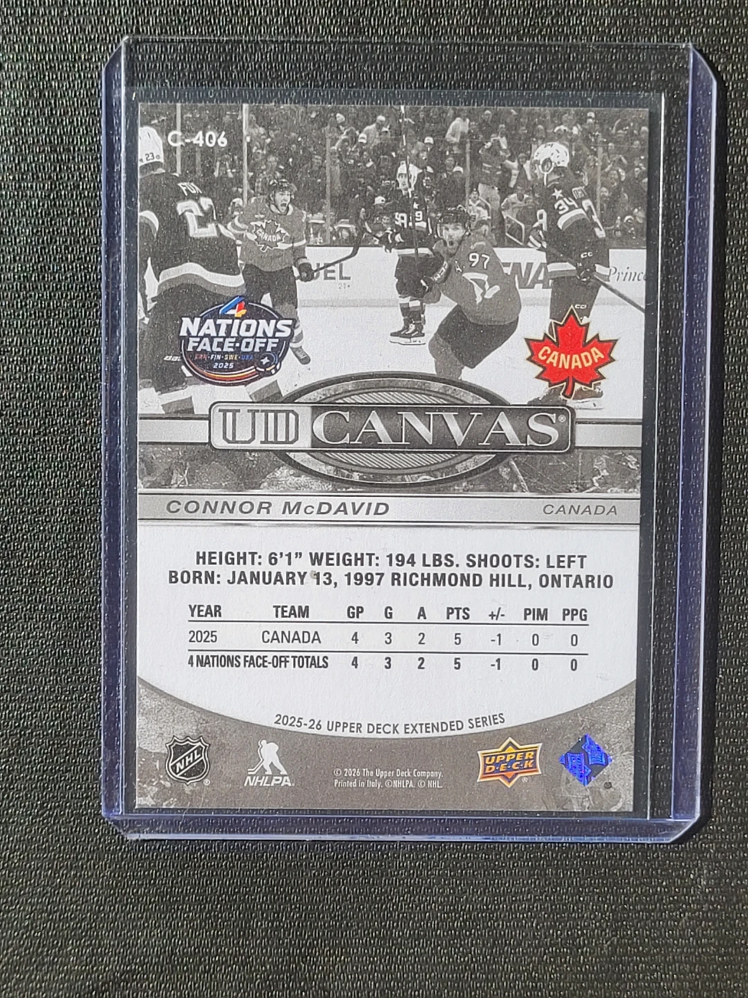 Connor McDavid C-406 UD Canvas - photo 2