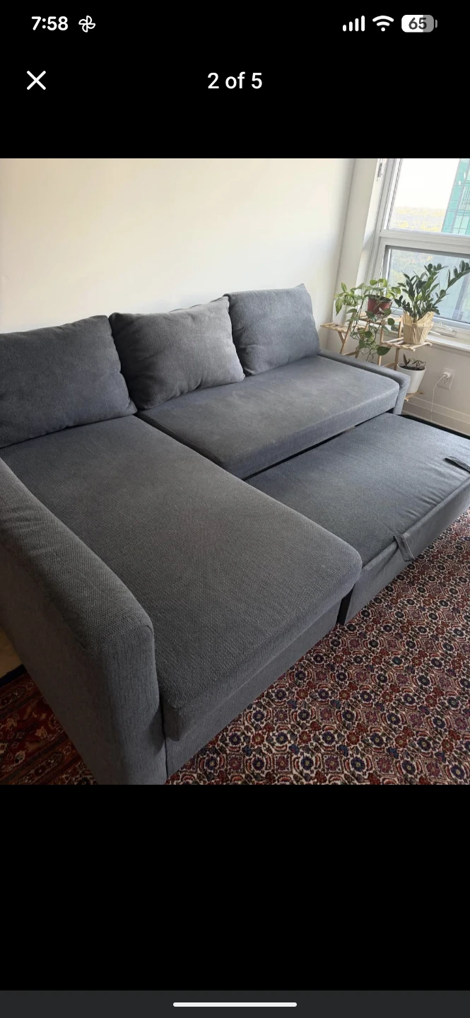 IKEA FRIHETEN Corner Sofa Bed with Storage - Dark Grey - photo 5