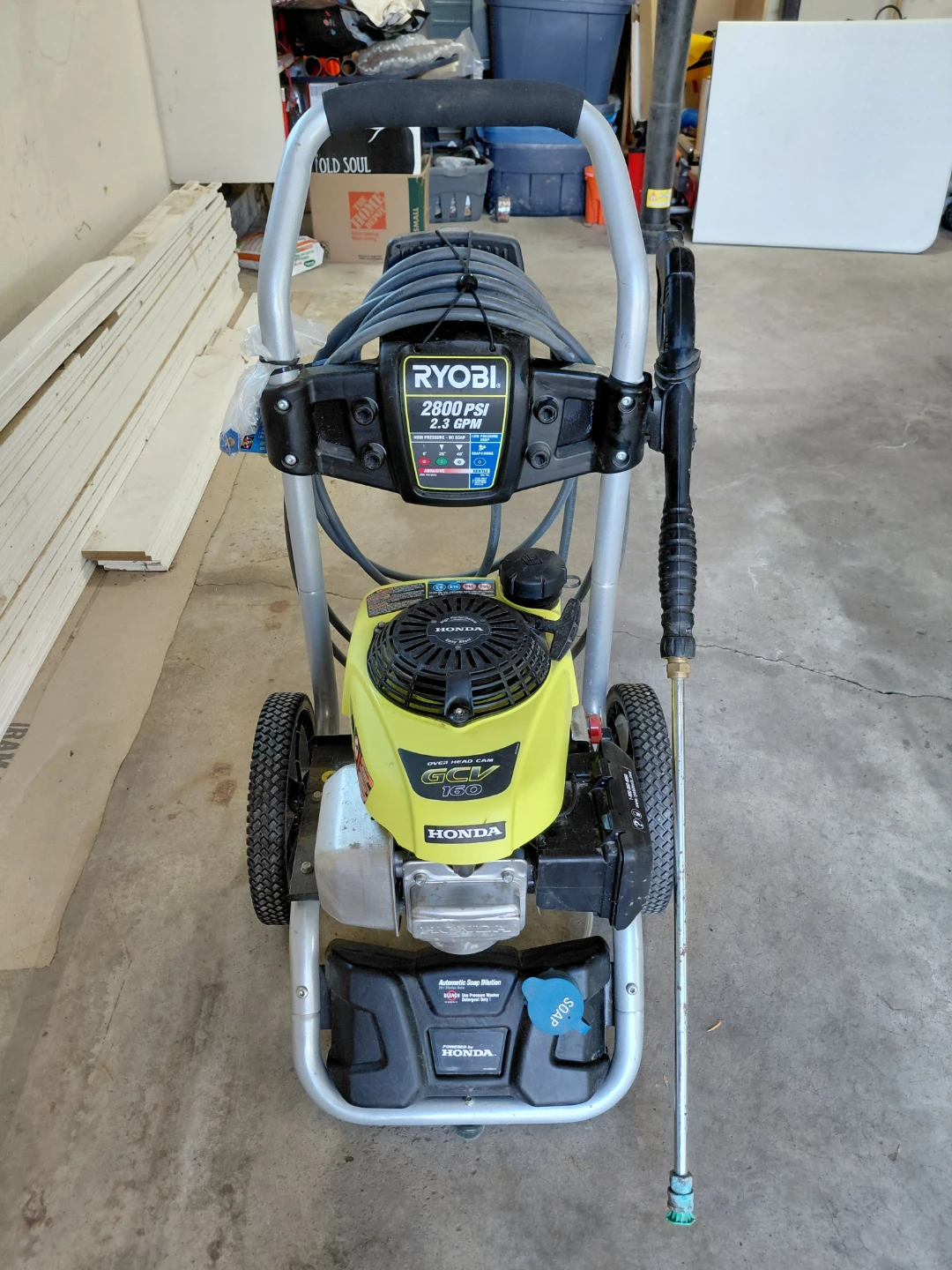 Ryobi Gas Pressure Washer - Honda GCV160 Engine (2800 PSI)