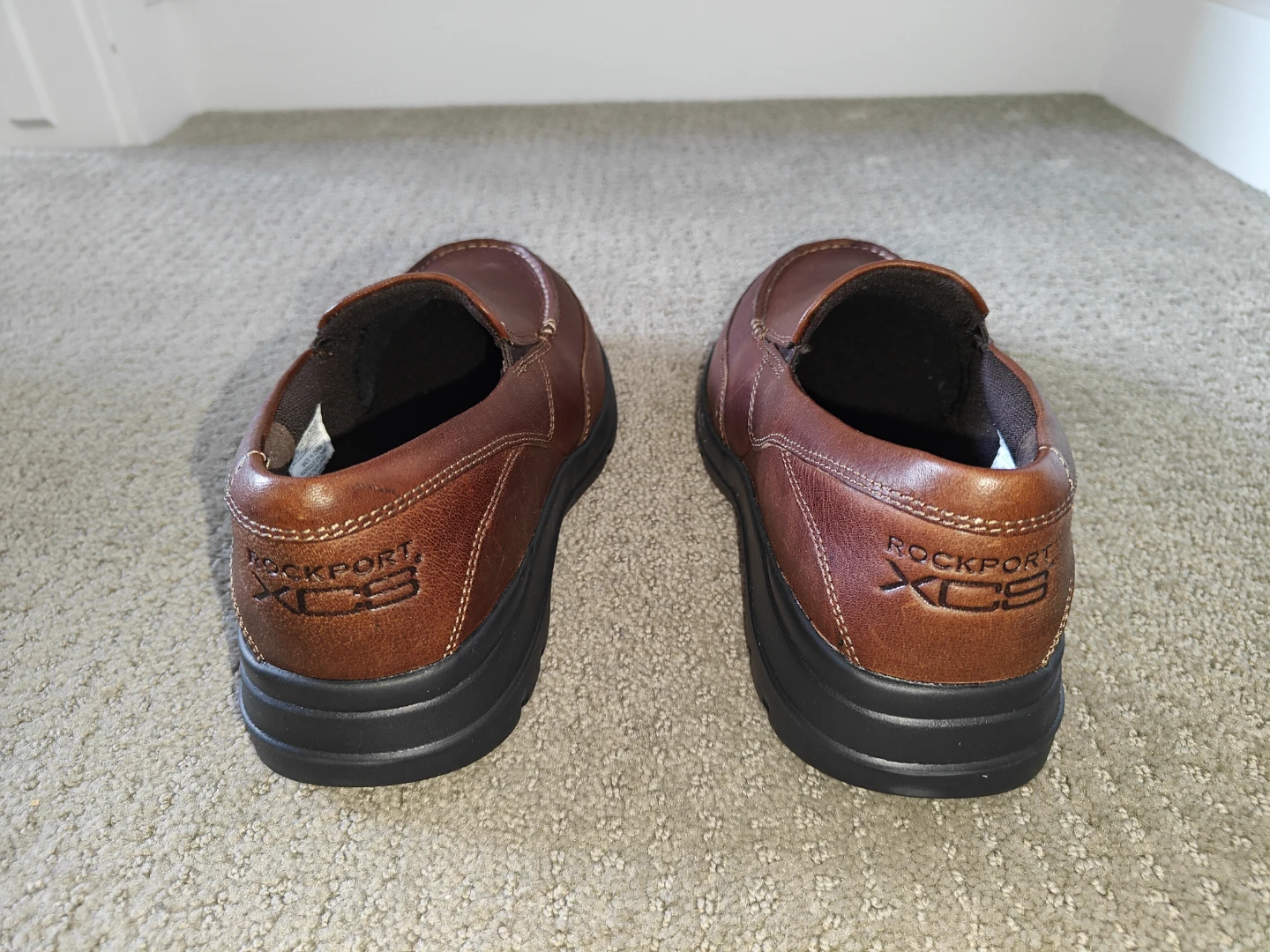 NEW Mens Rockport Slip On Brown Leather Loafers Casual Shoes 7.5 - photo 3