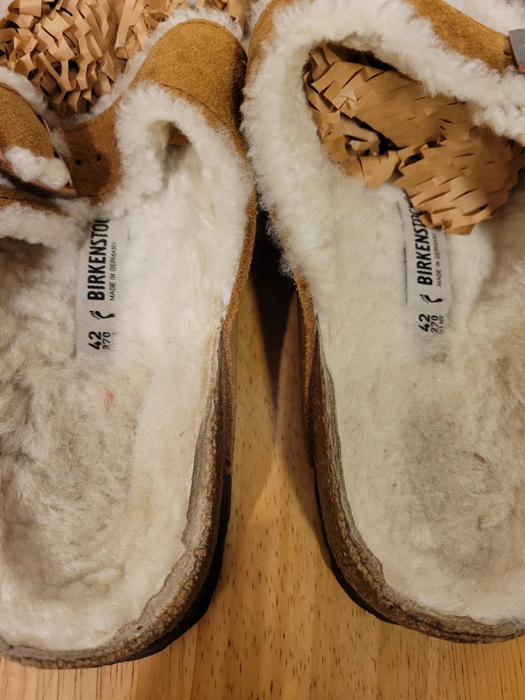 Birkenstock Arizona mens Suede Shearling Sandals Sz 42 / 9 - photo 5