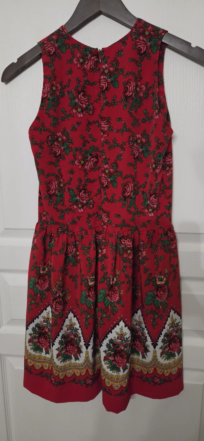 Red Floral Sleeveless Dress - photo 2
