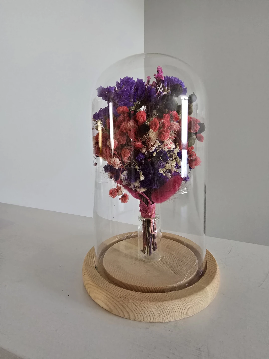 Dried Flower Arrangement in Glass Dome