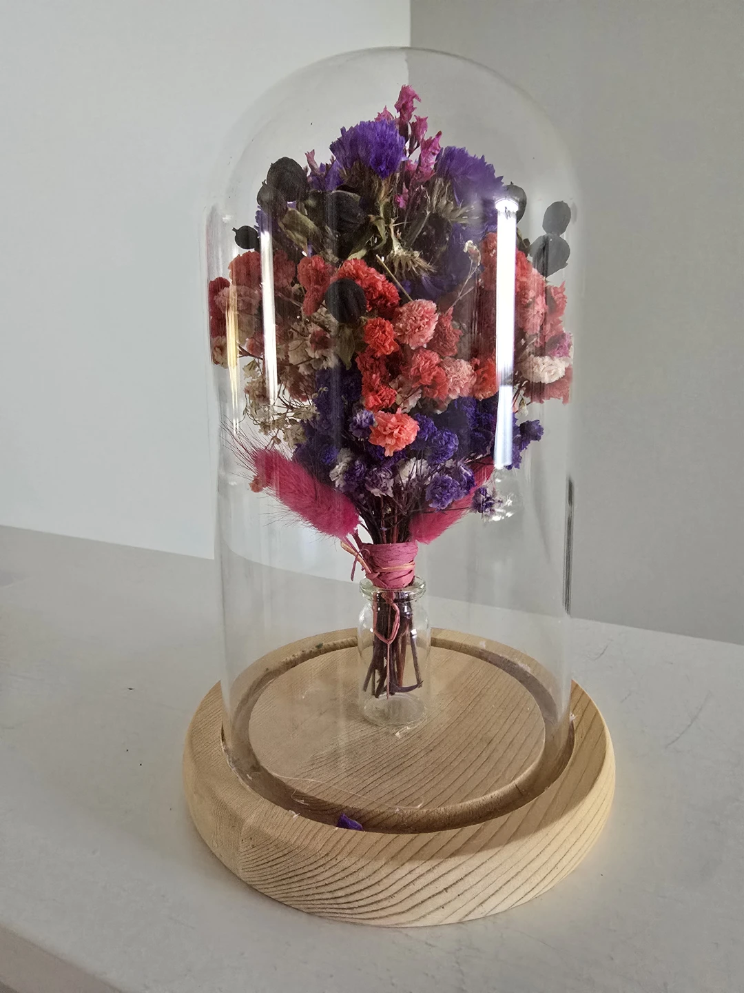 Dried Flower Arrangement in Glass Dome - photo 3