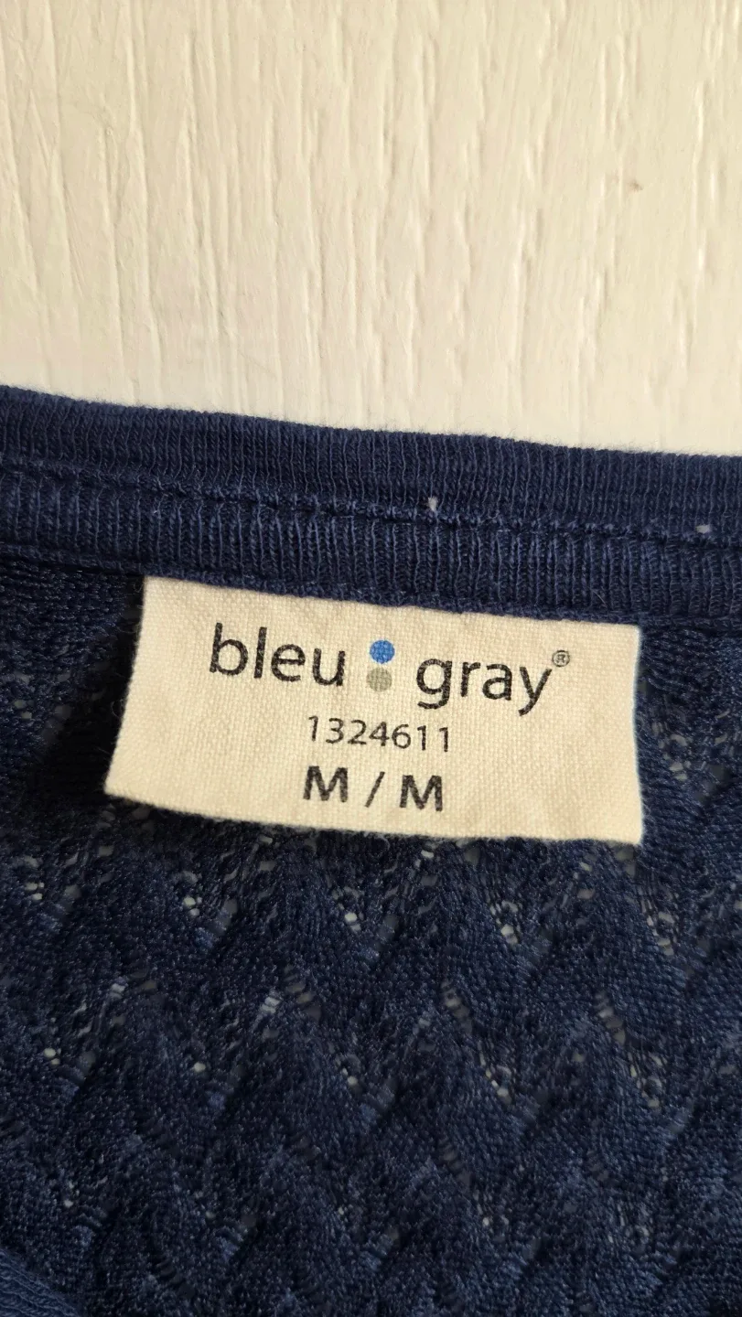 Bleu et Gris Henley Top - photo 3