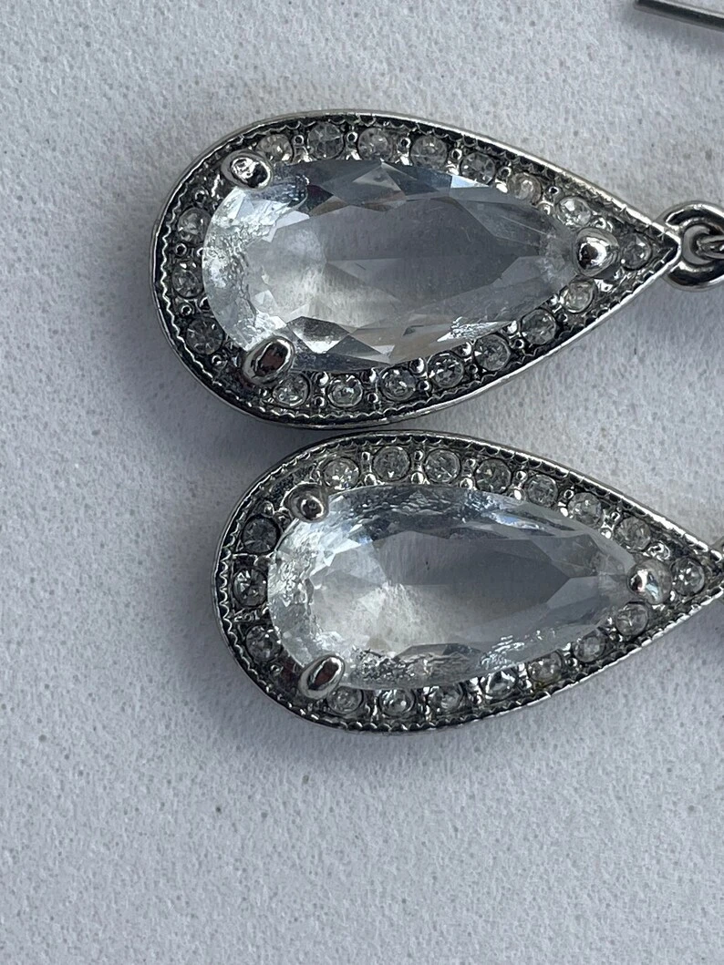 Teardrop Crystal Dangle Earrings - photo 3