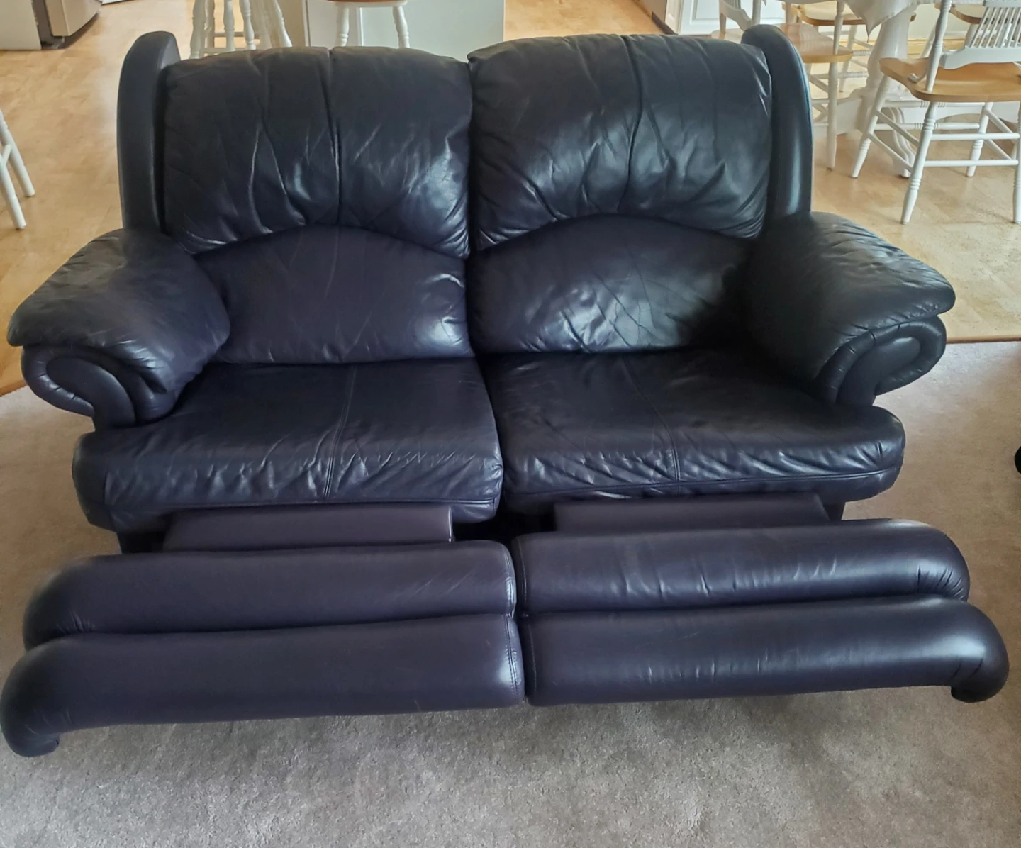 Purple Leather Love Seat and Sofa Set - photo 2