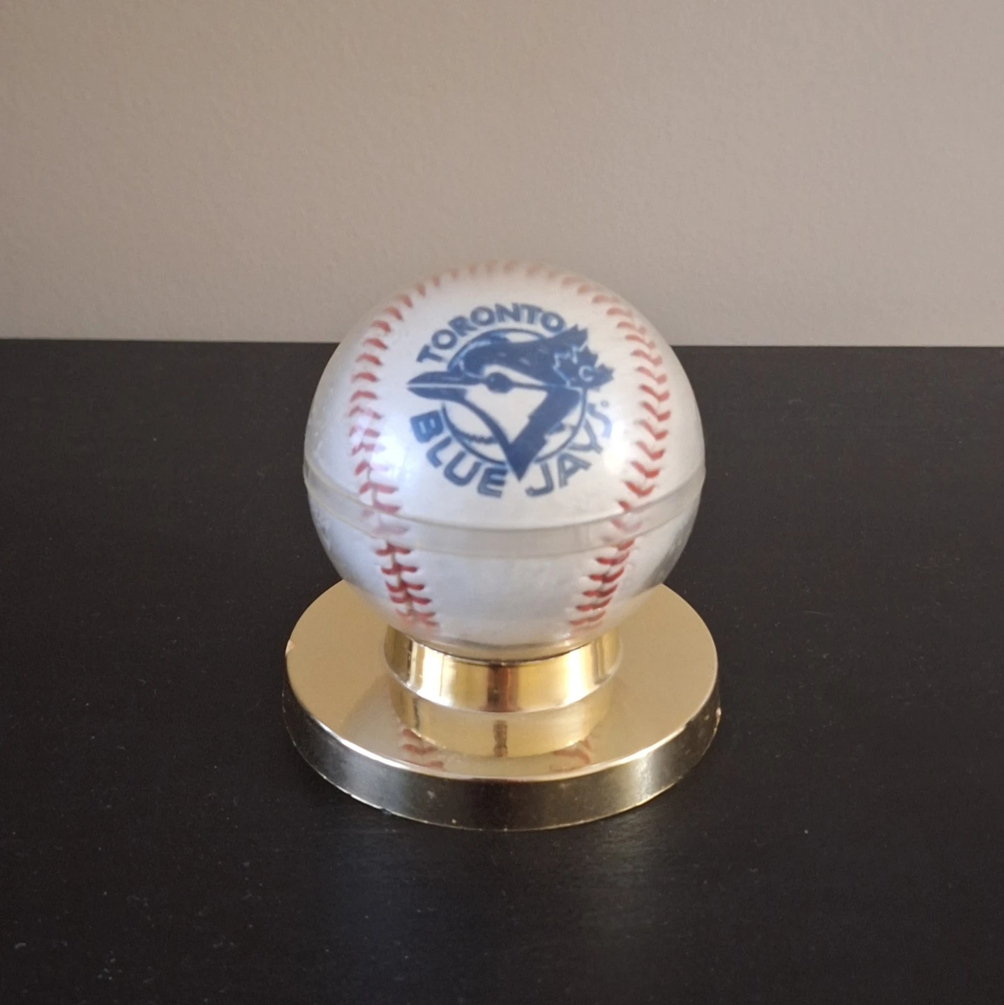 Baseball with Toronto Blue Jays logo