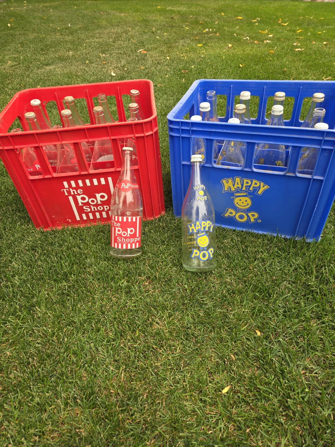 The Pop Shoppe and Happy Pop Glass Bottles