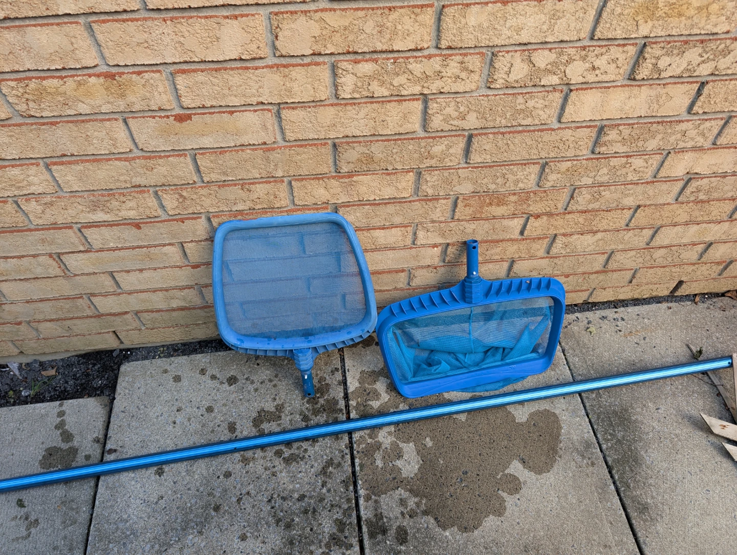 Blue Pool Skimmer Net with Pole
