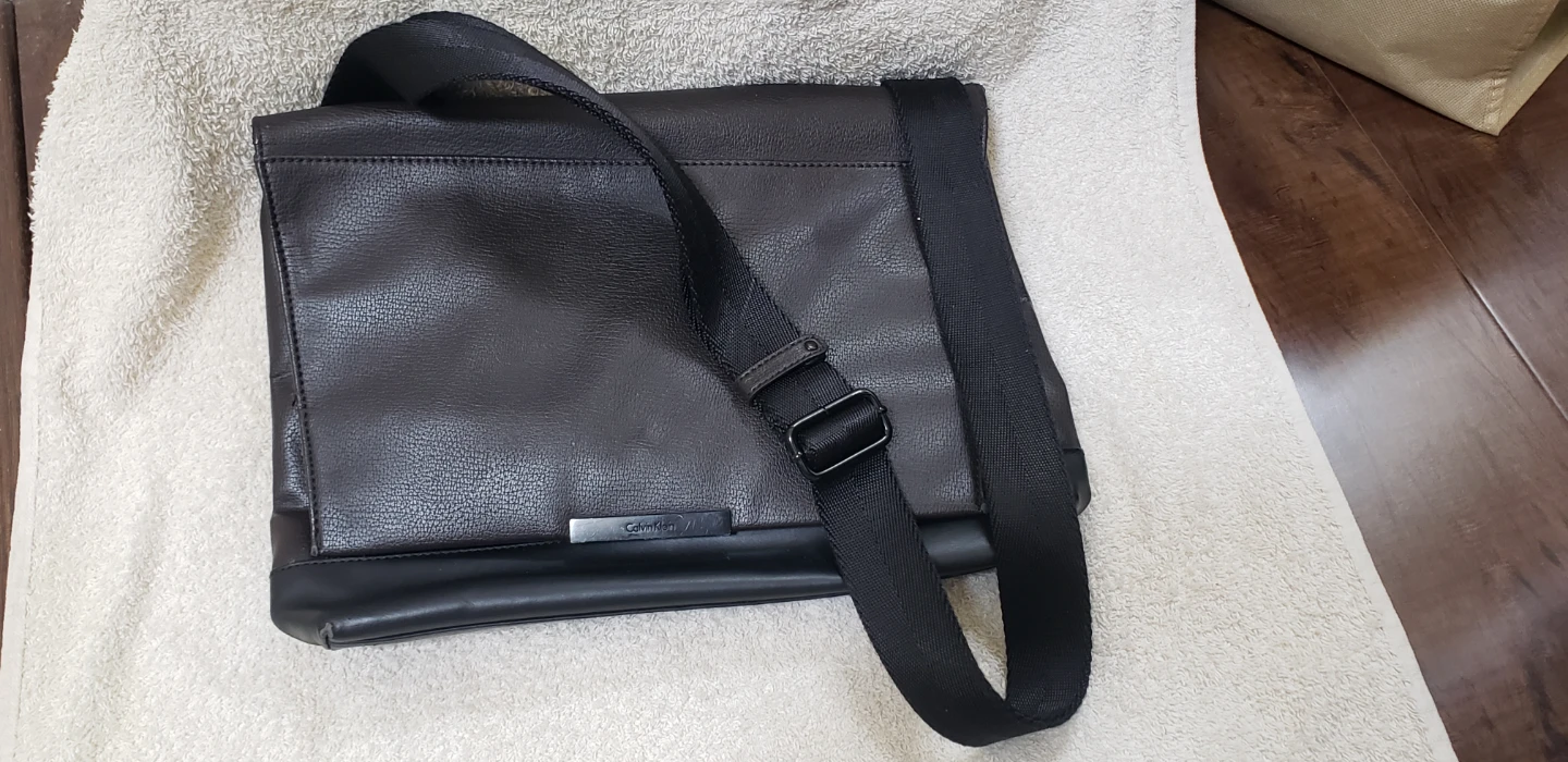 Calvin Klein Messenger Bag - Dark Brown Faux Leather