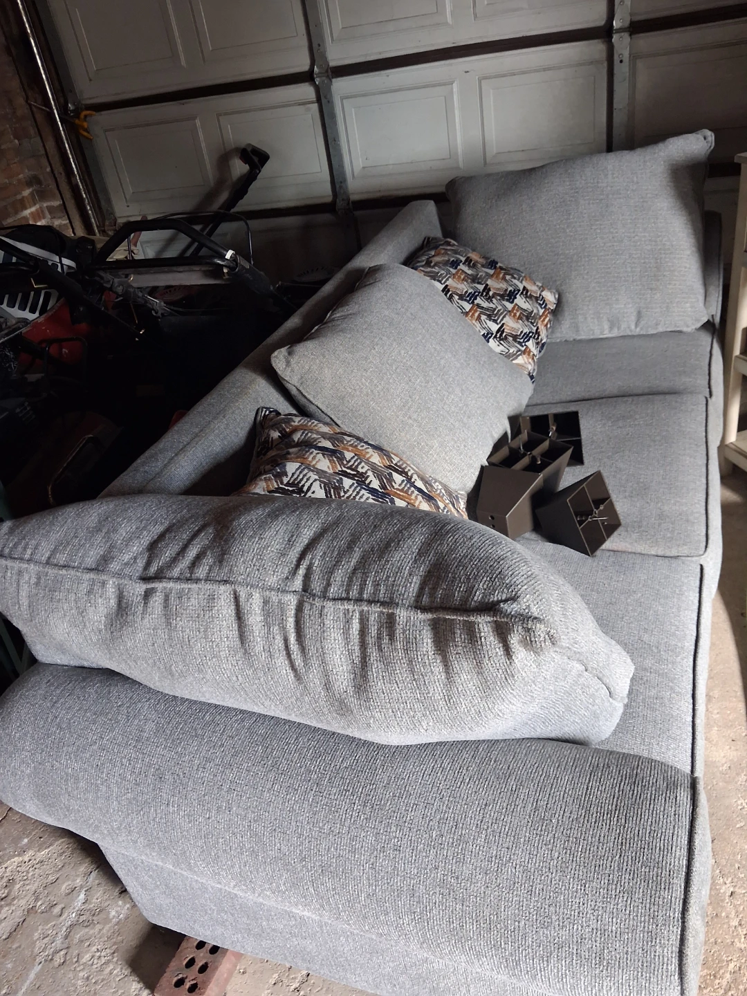 Gray Sofa with Decorative Pillows - photo 2