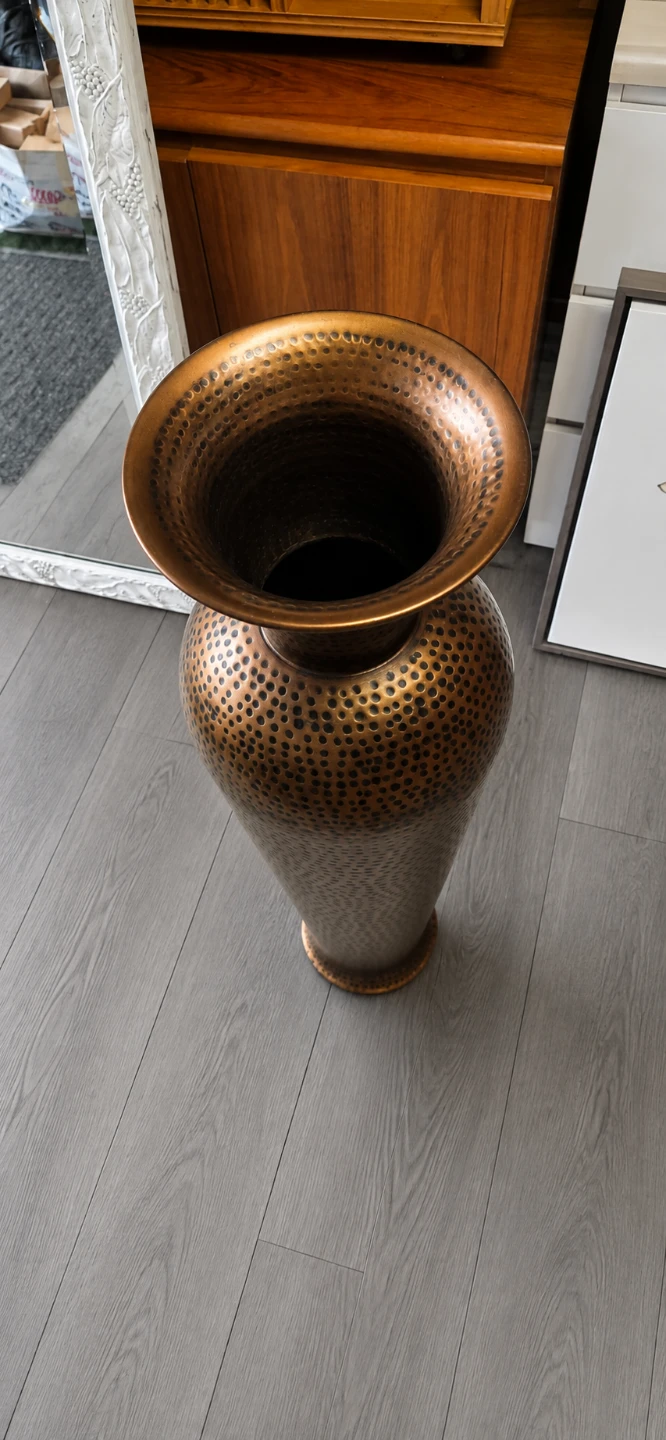 Tall Hammered Copper Vase - photo 2