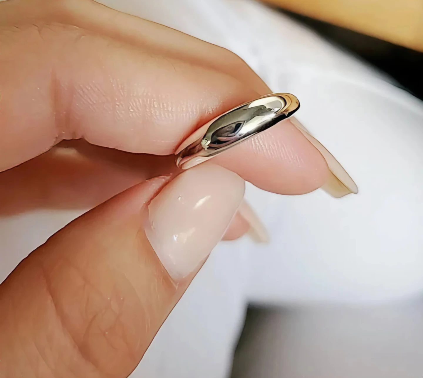 Delicate Thin Rhodium Plated DOME Ring by "EMMA VERA"! - photo 4