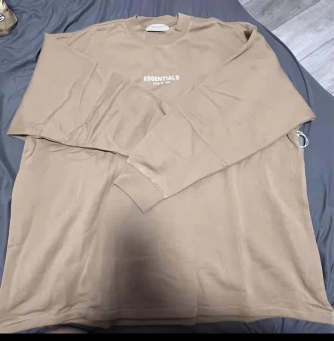 Essentials Fear of God relaxed ls crew neck oak (xxl) - photo 3