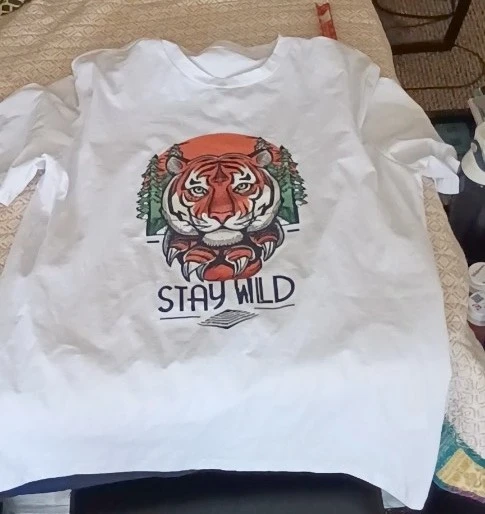 White "Stay Wild" Tiger Graphic T-Shirt - photo 2