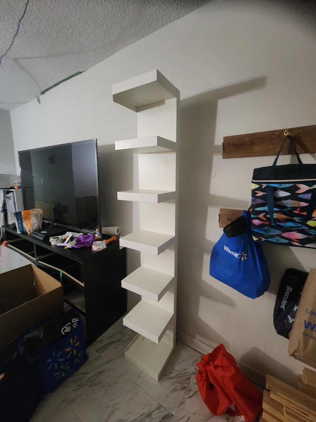 White Corner Shelf Unit
