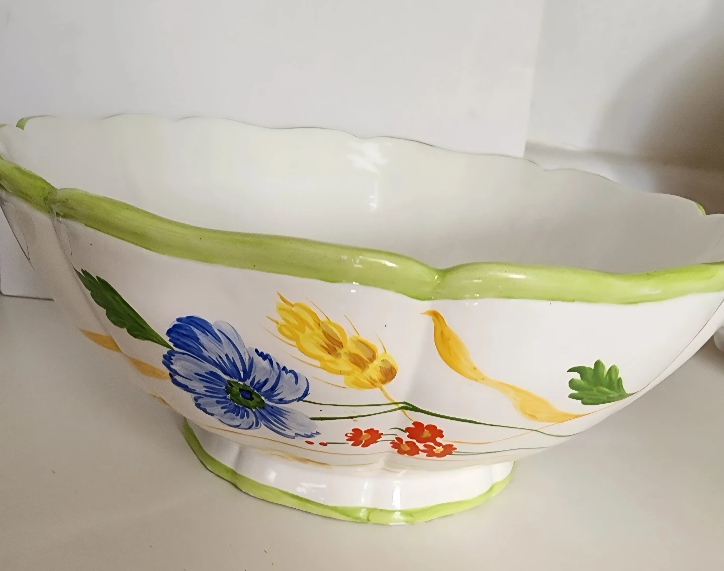 HAND PAINTED SERVING BOWL - photo 3