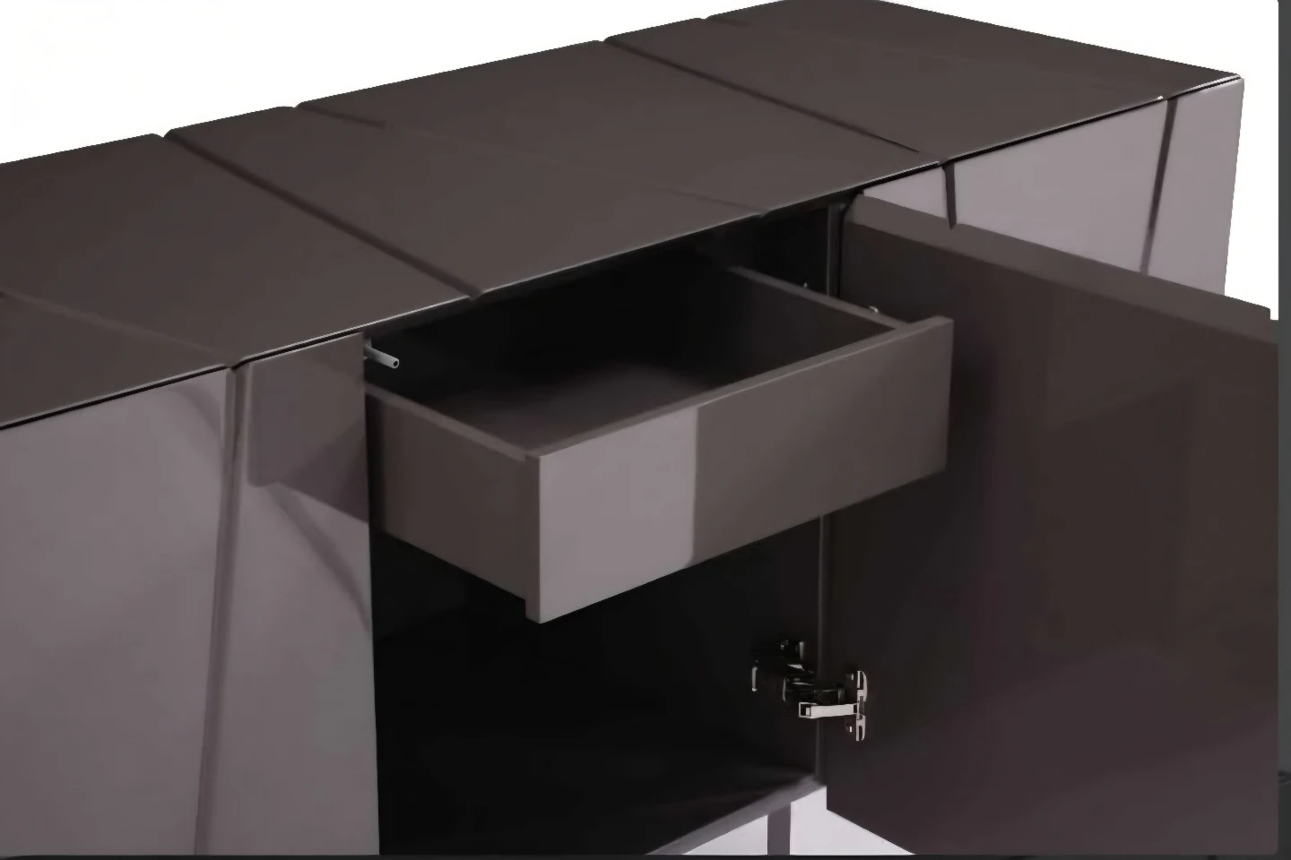 Modern Grey Sideboard with Geometric Design - photo 3