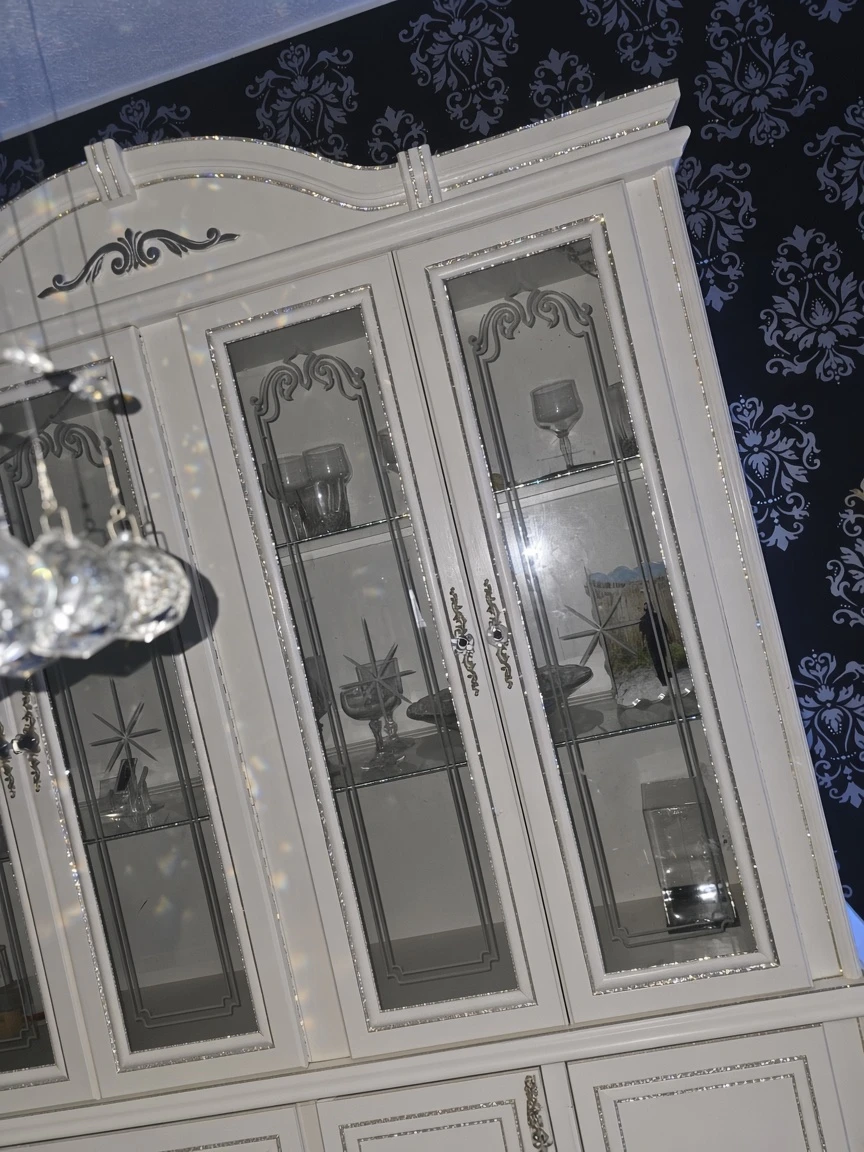 Crystal White Dining Set with Cabinet and Chairs - photo 3