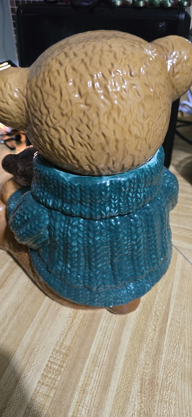 1990s Ceramic Teddy Bear Cookie Jar - photo 2