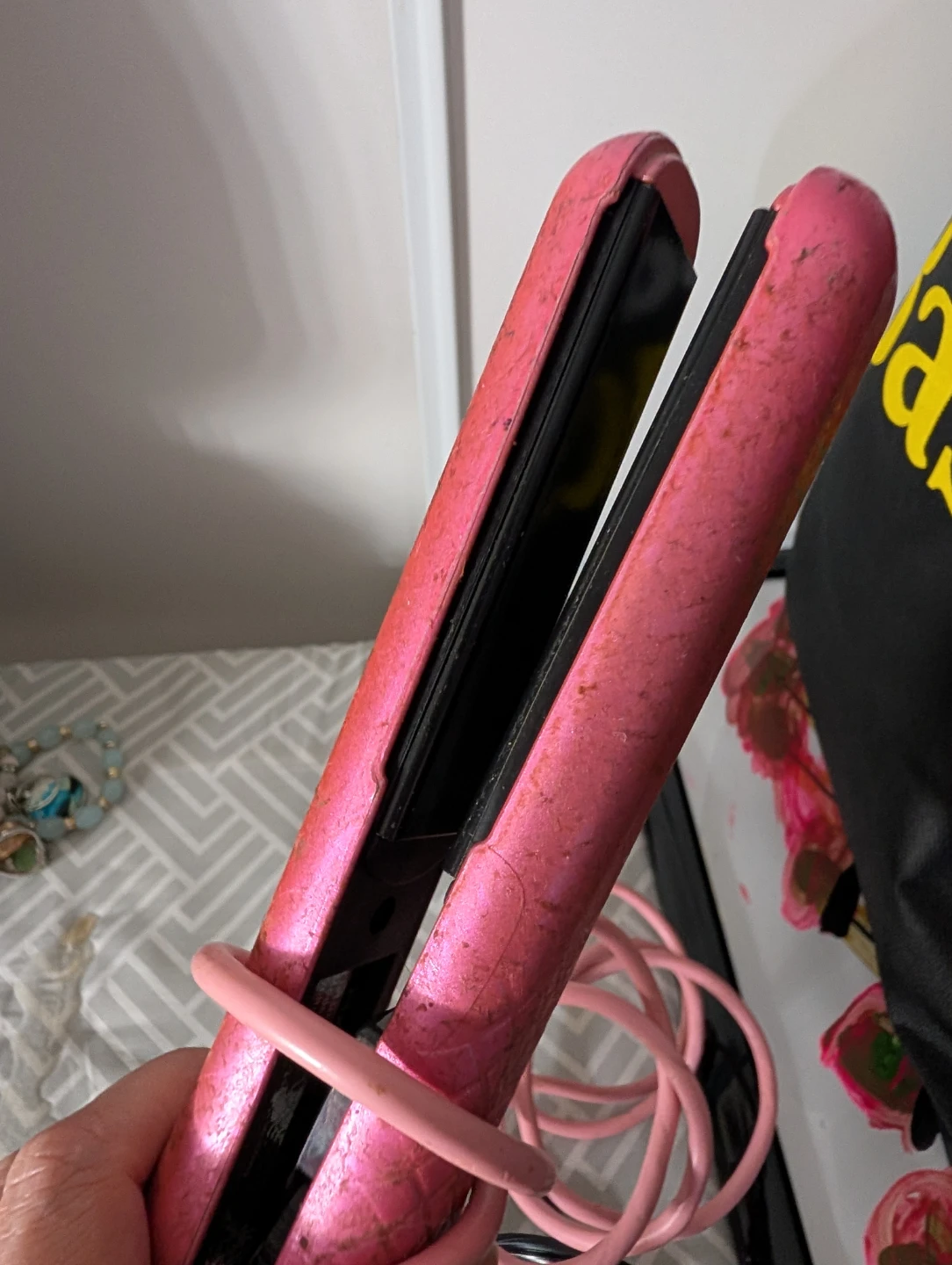 Pink Hair Straightener and black hair straightener
