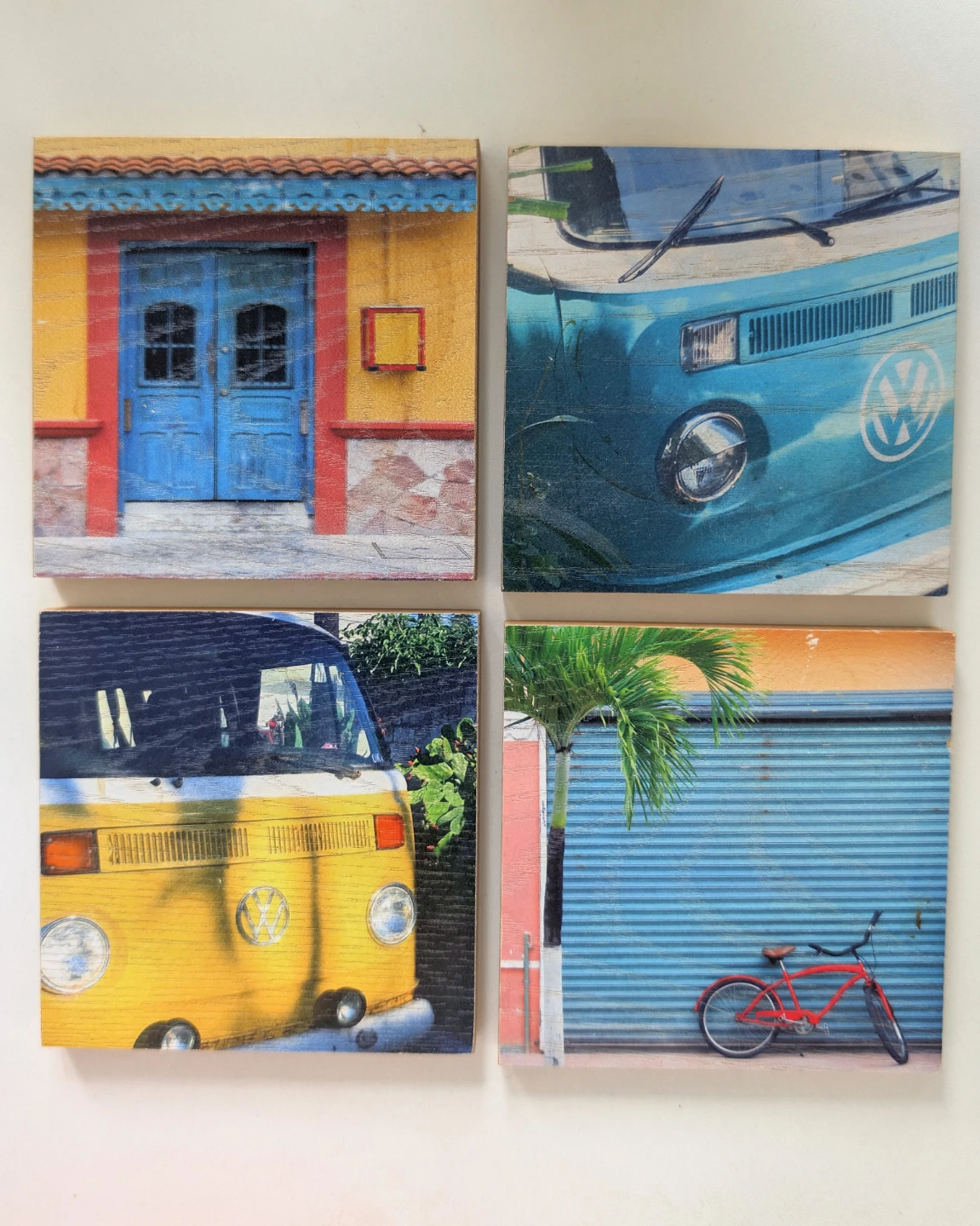 Artistic Coasters - 4 Difftent Vibrant Retro Photographs