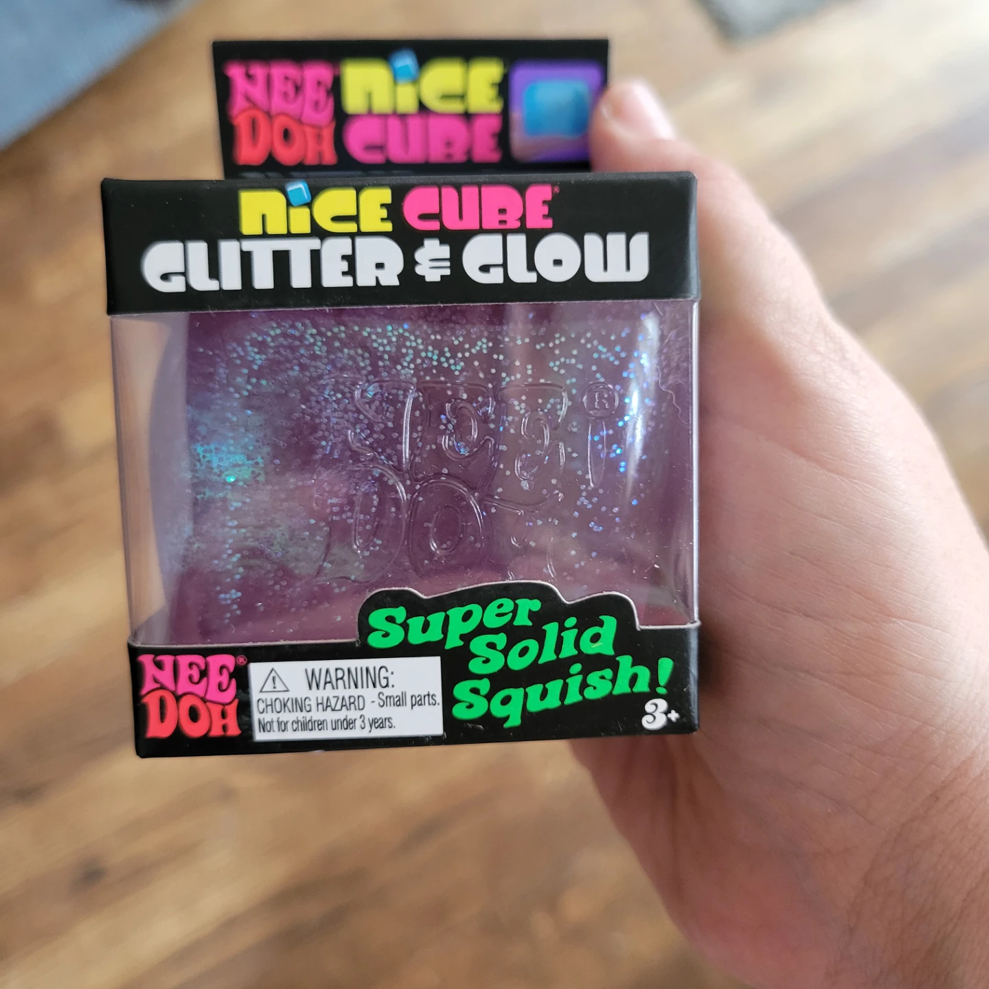 Purple glitter cube needoh