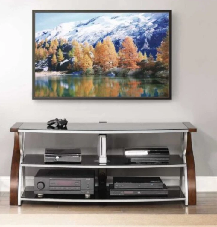 3-Tier TV Stand with Glass Shelves - photo 3