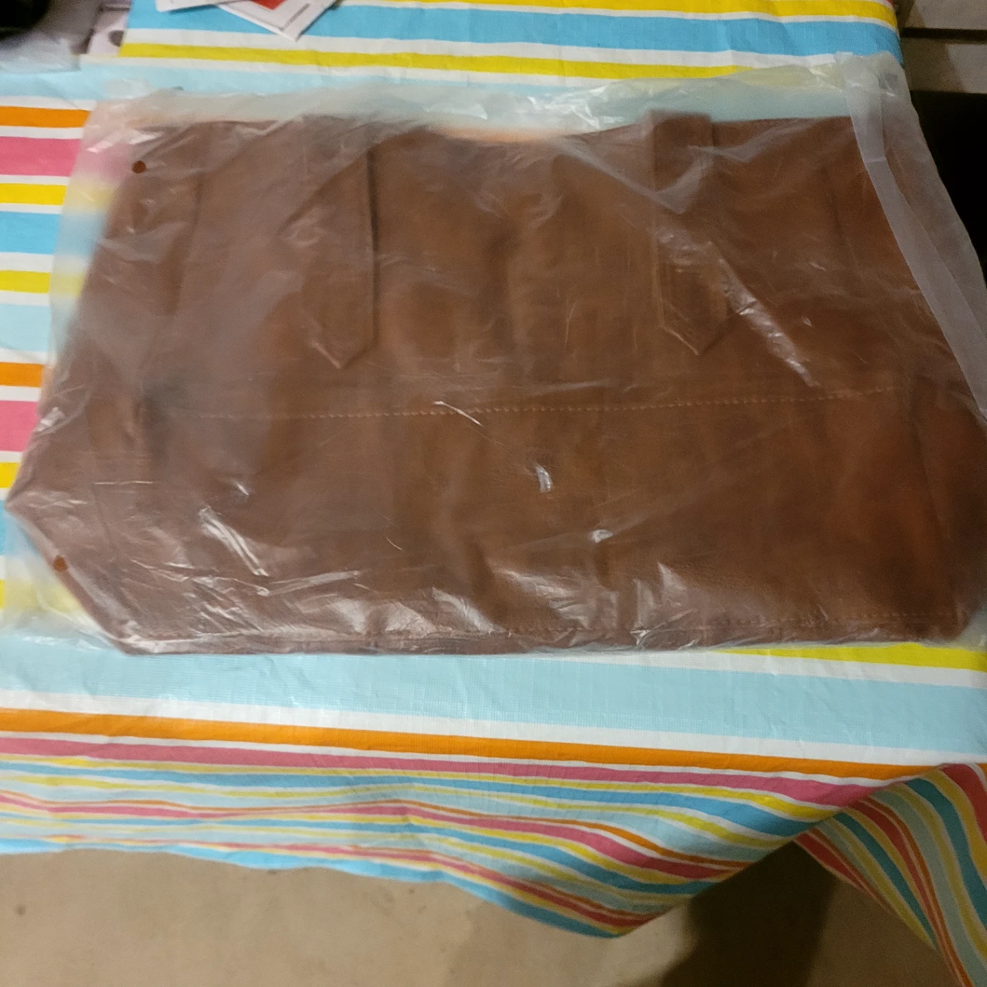 Brown Faux Leather Tote Bag - photo 2
