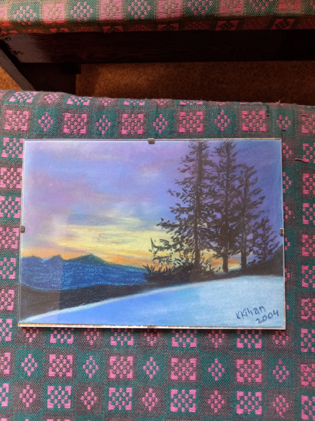 Picture of sunset with glass cover