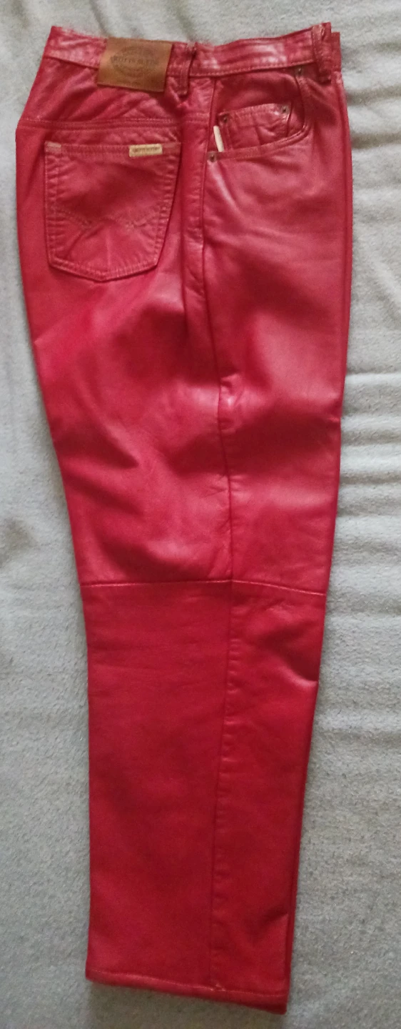 Skotts Suede Red Leather Pants Size 32