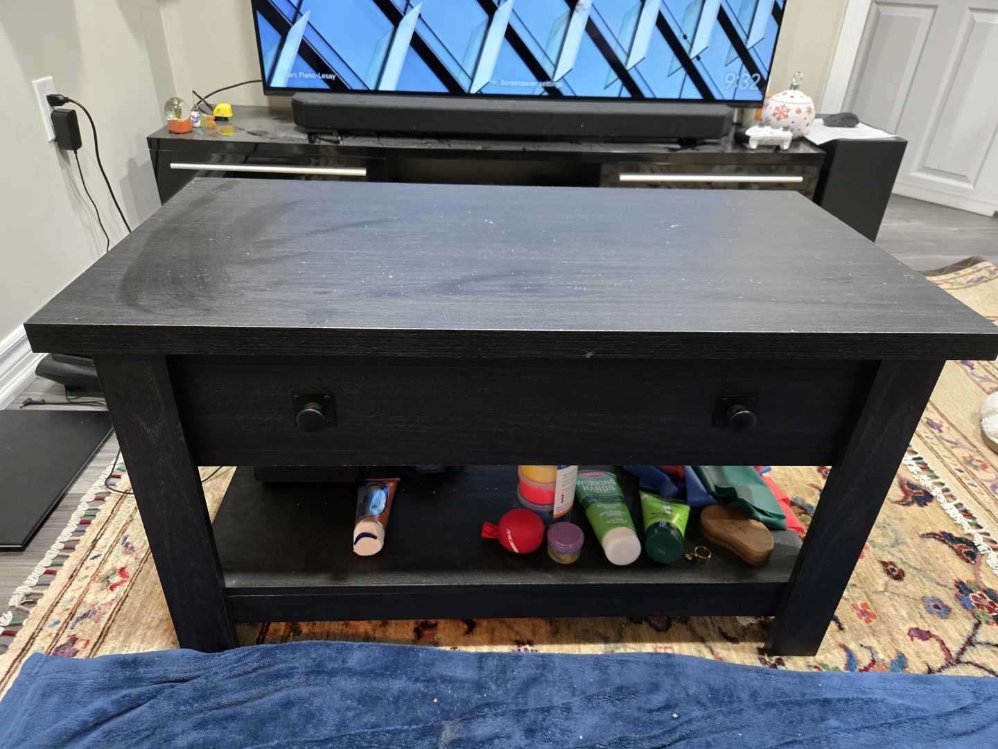 Black Coffee Table with Lift Top Storage - photo 3